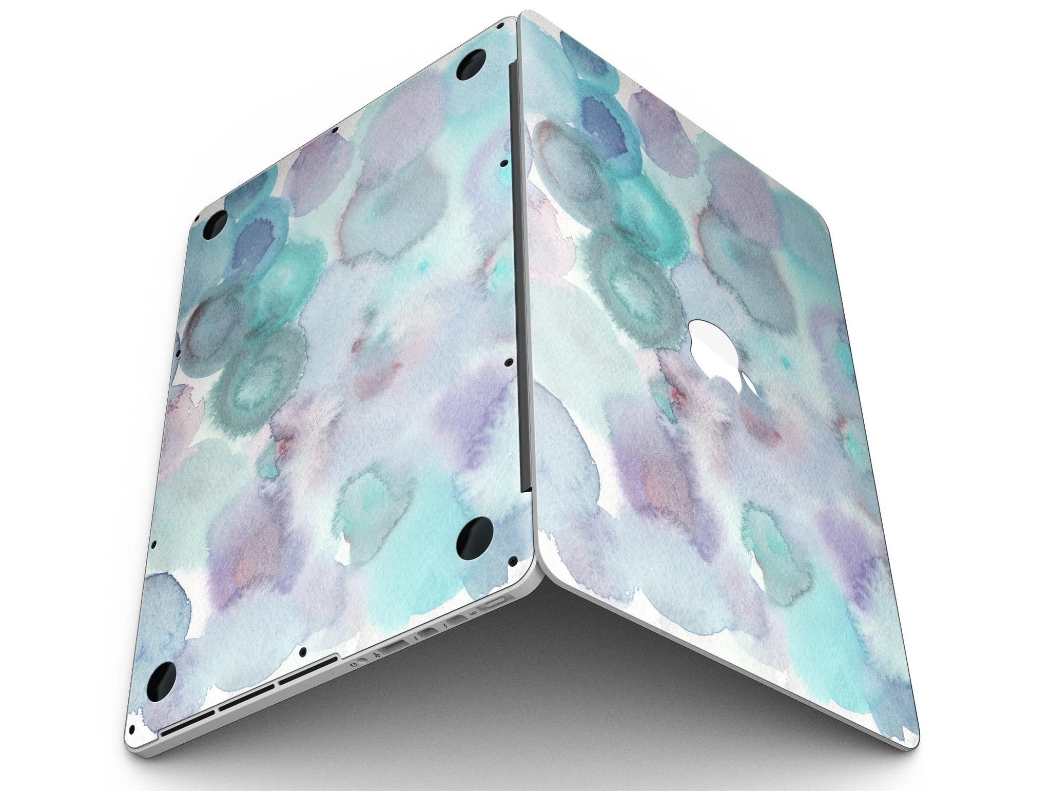 Green Blotted WaterColor Texture skin for MacBook Pro with Retina Display, showcasing vibrant colors and a stylish design.