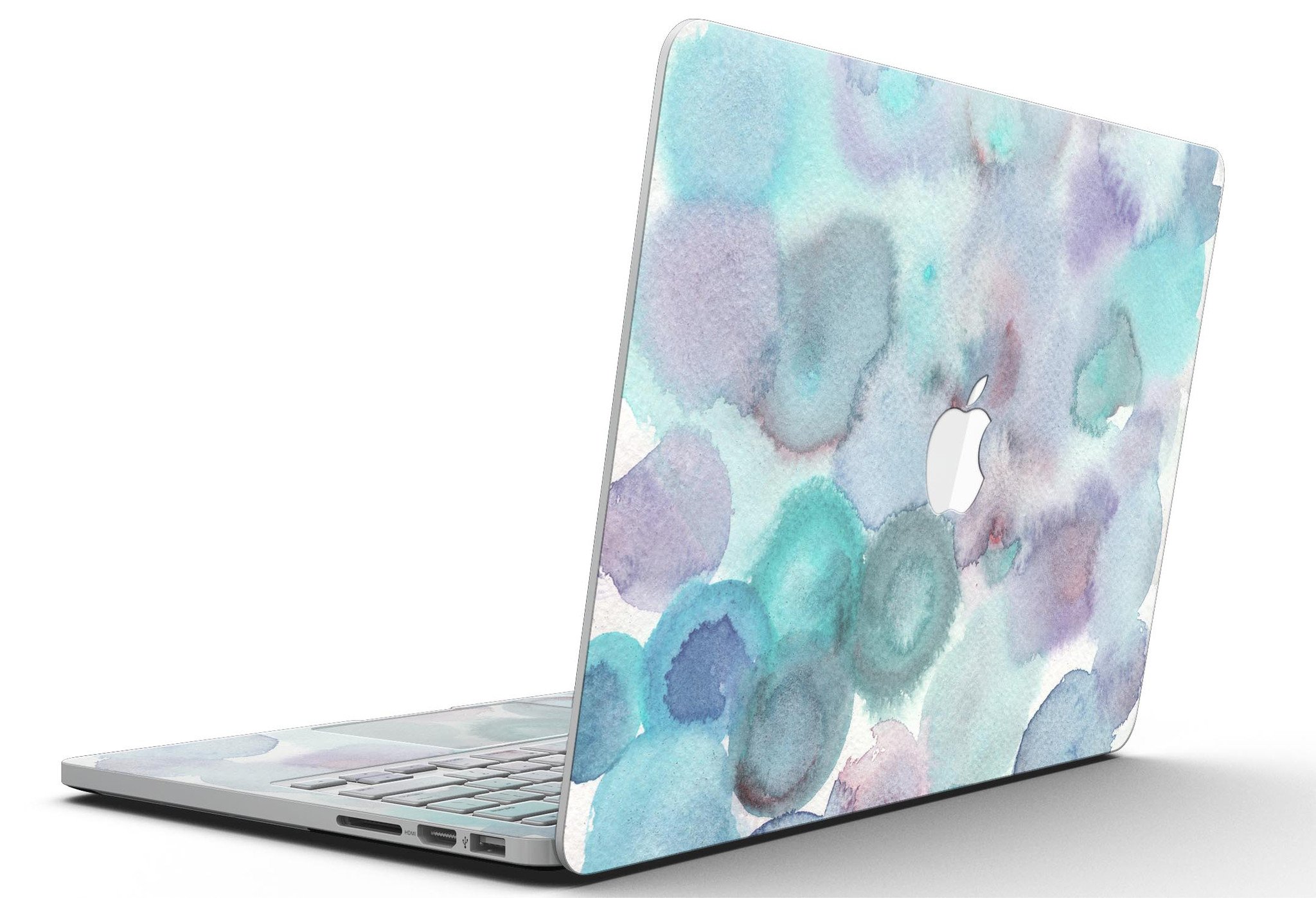 Green Blotted WaterColor Texture skin for MacBook Pro with Retina Display, showcasing vibrant colors and a stylish design.