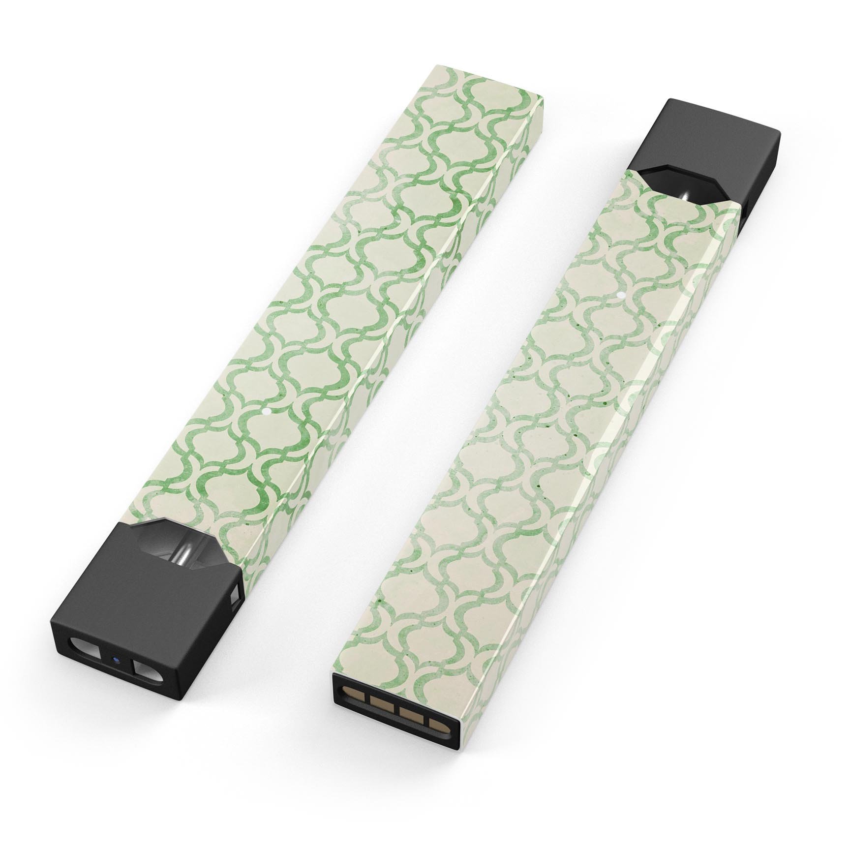 Green Bubble Moroccan Pattern skin-wrap for JUUL device, showcasing vibrant design and protective features.