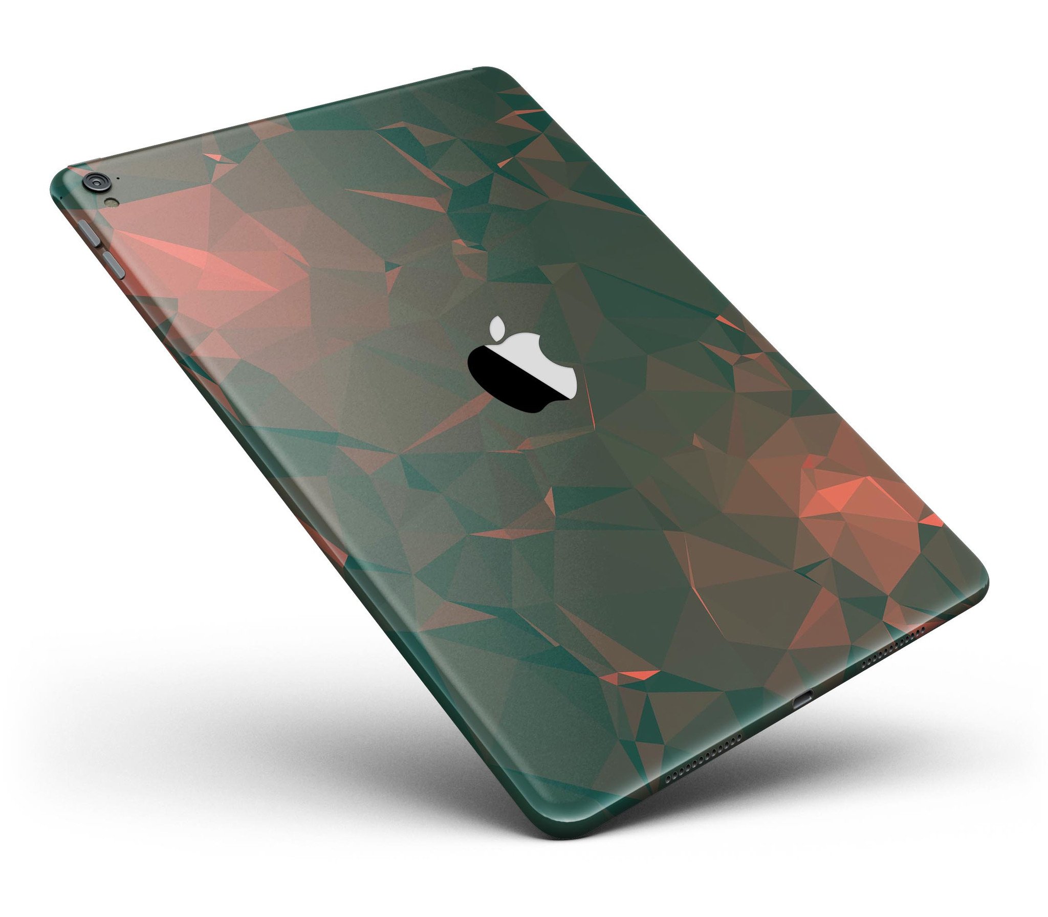 Green Geometric V10 Full Body Skin for iPad Pro, showcasing a modern geometric design with vibrant colors.