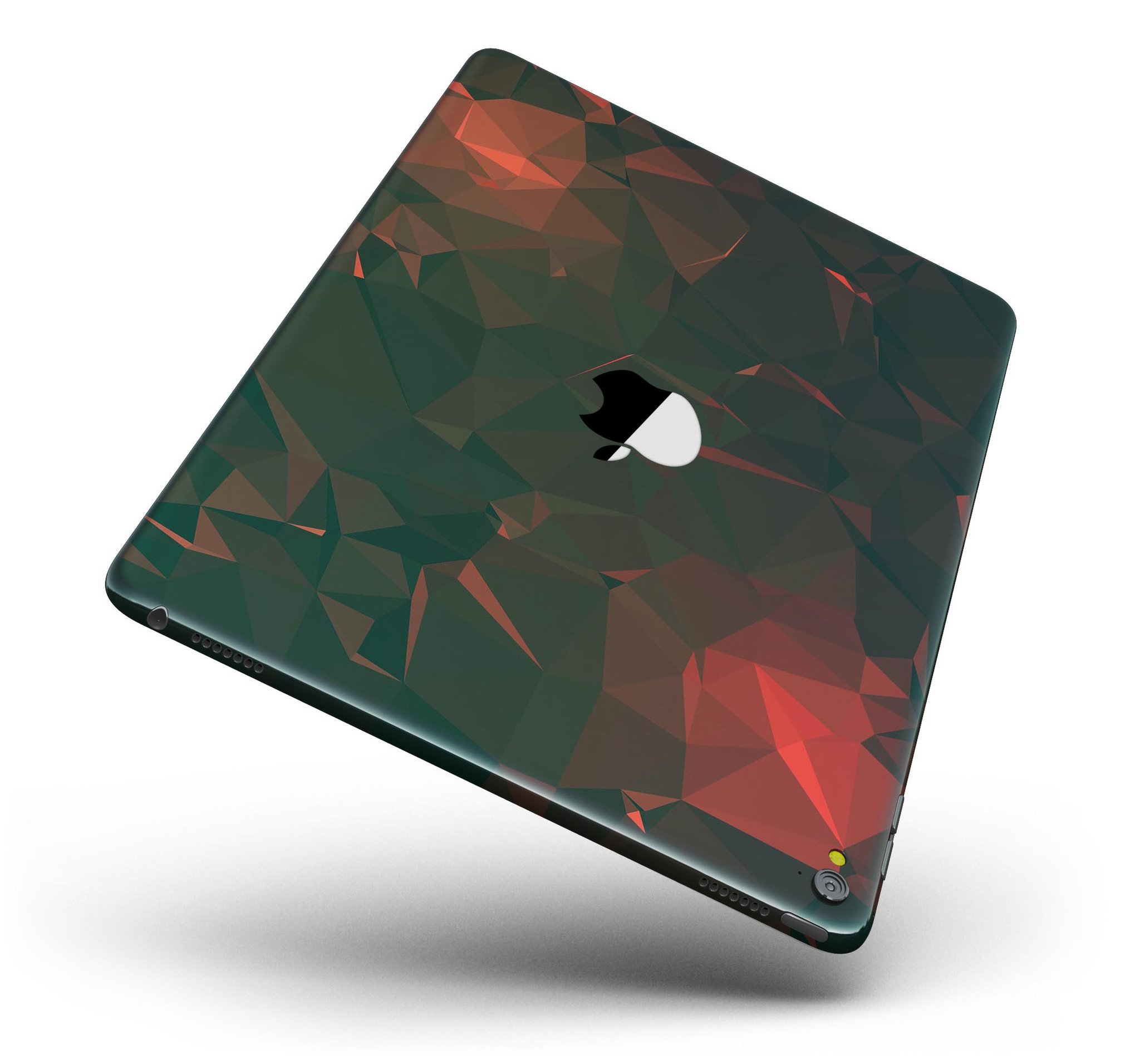 Green Geometric V10 Full Body Skin for iPad Pro, showcasing a modern geometric design with vibrant colors.