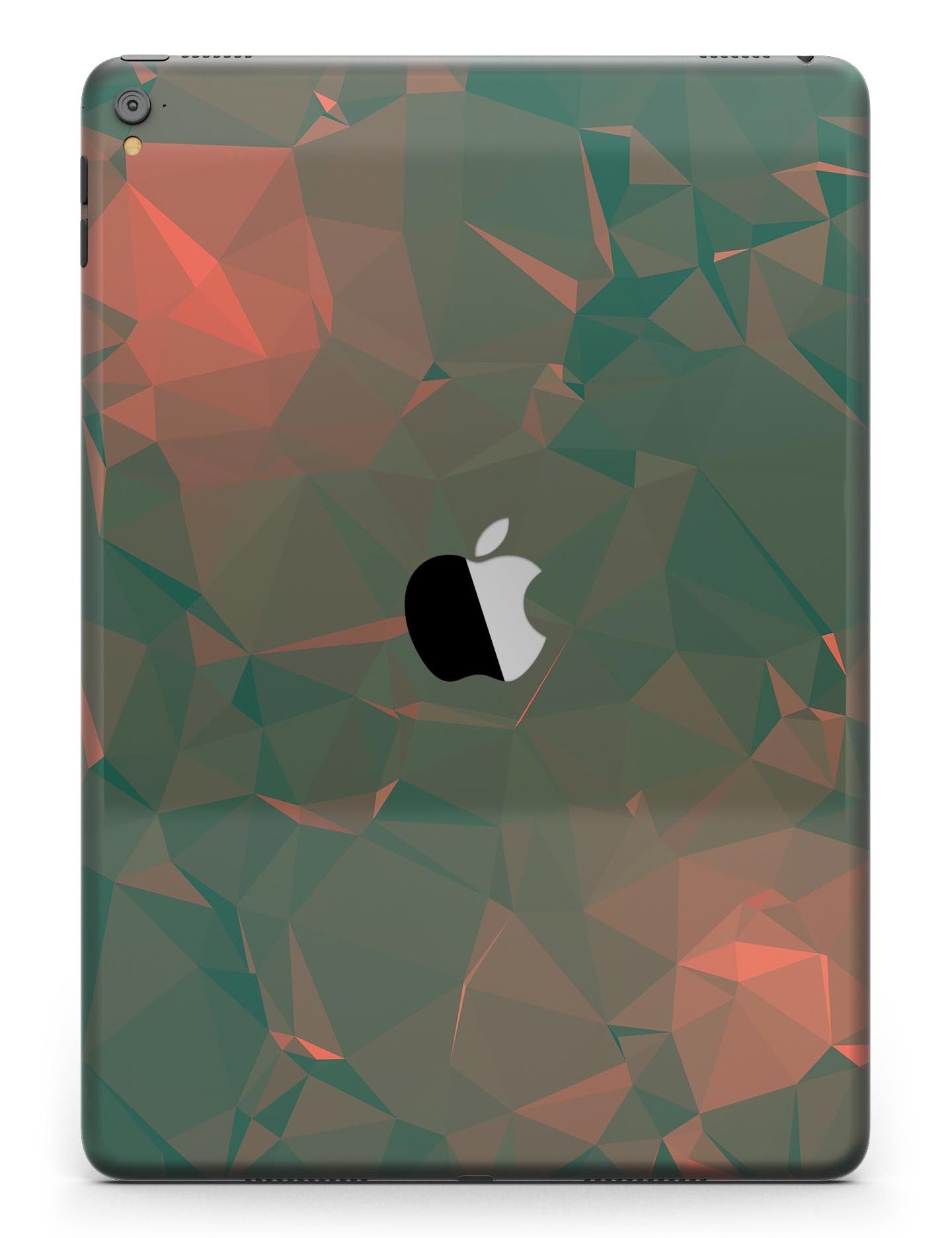 Green Geometric V10 Full Body Skin for iPad Pro, showcasing a modern geometric design with vibrant colors.