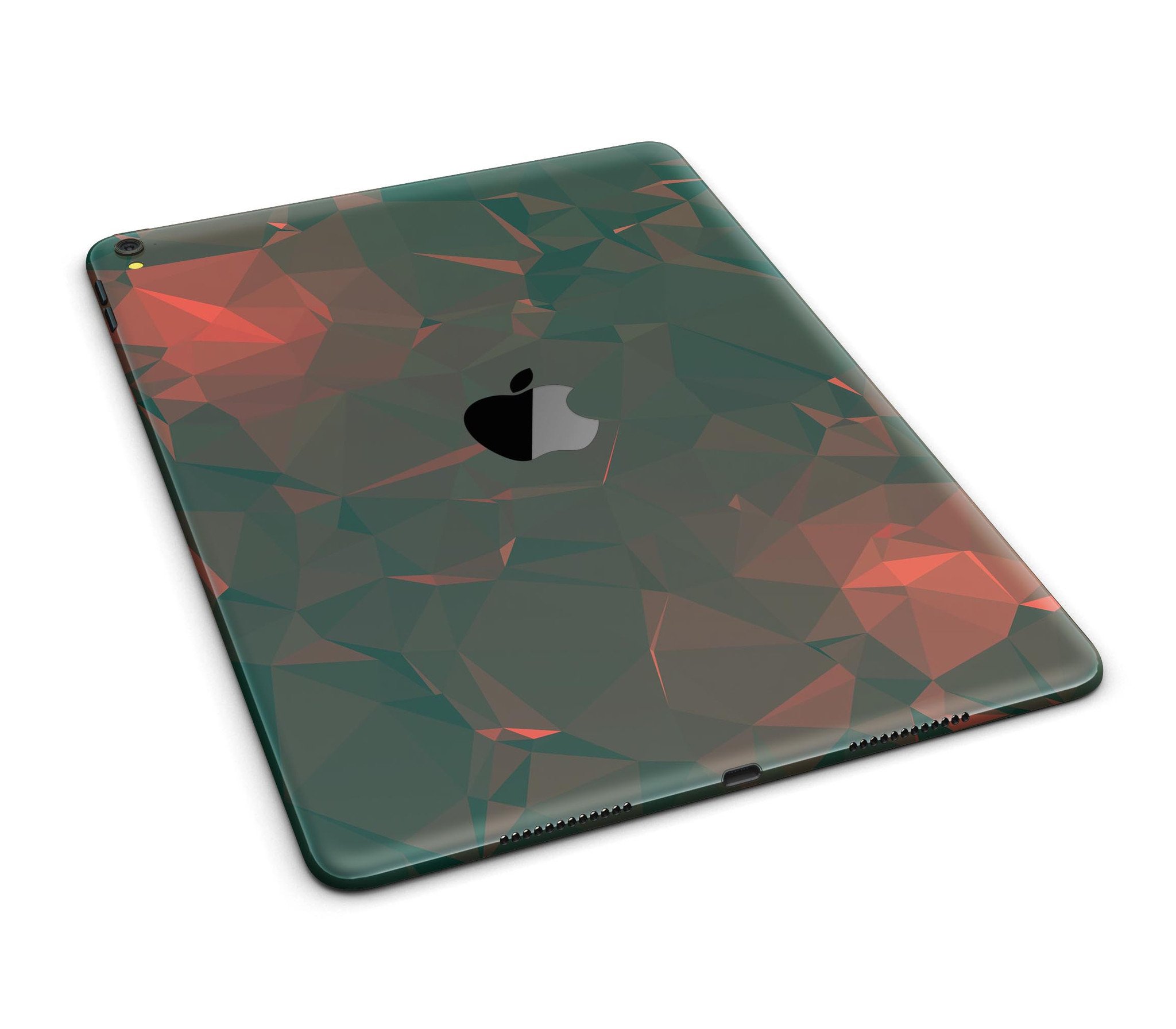 Green Geometric V10 Full Body Skin for iPad Pro, showcasing a modern geometric design with vibrant colors.