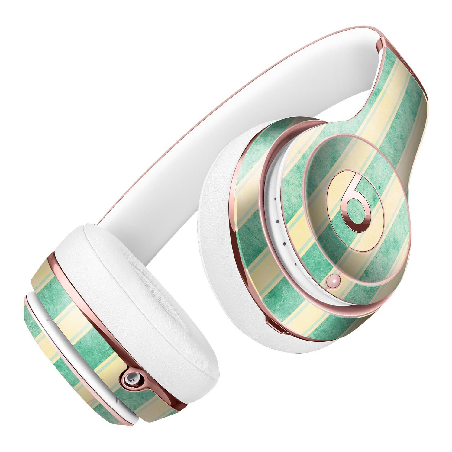 Green Grunge Vertical Stripes Skin Kit for Beats by Dre Solo 3 Wireless Headphones, showcasing vibrant colors and unique design.