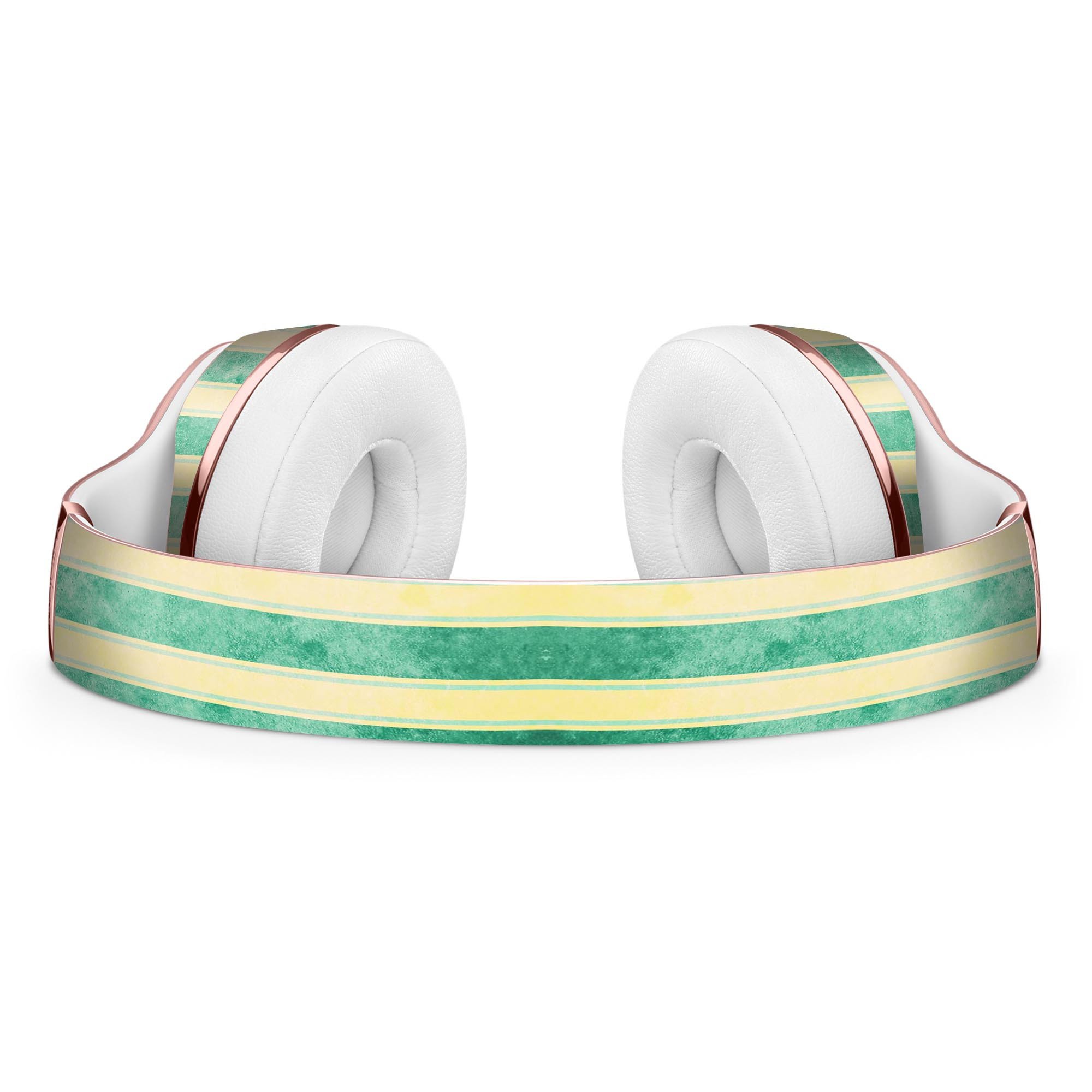 Green Grunge Vertical Stripes Skin Kit for Beats by Dre Solo 3 Wireless Headphones, showcasing vibrant colors and unique design.