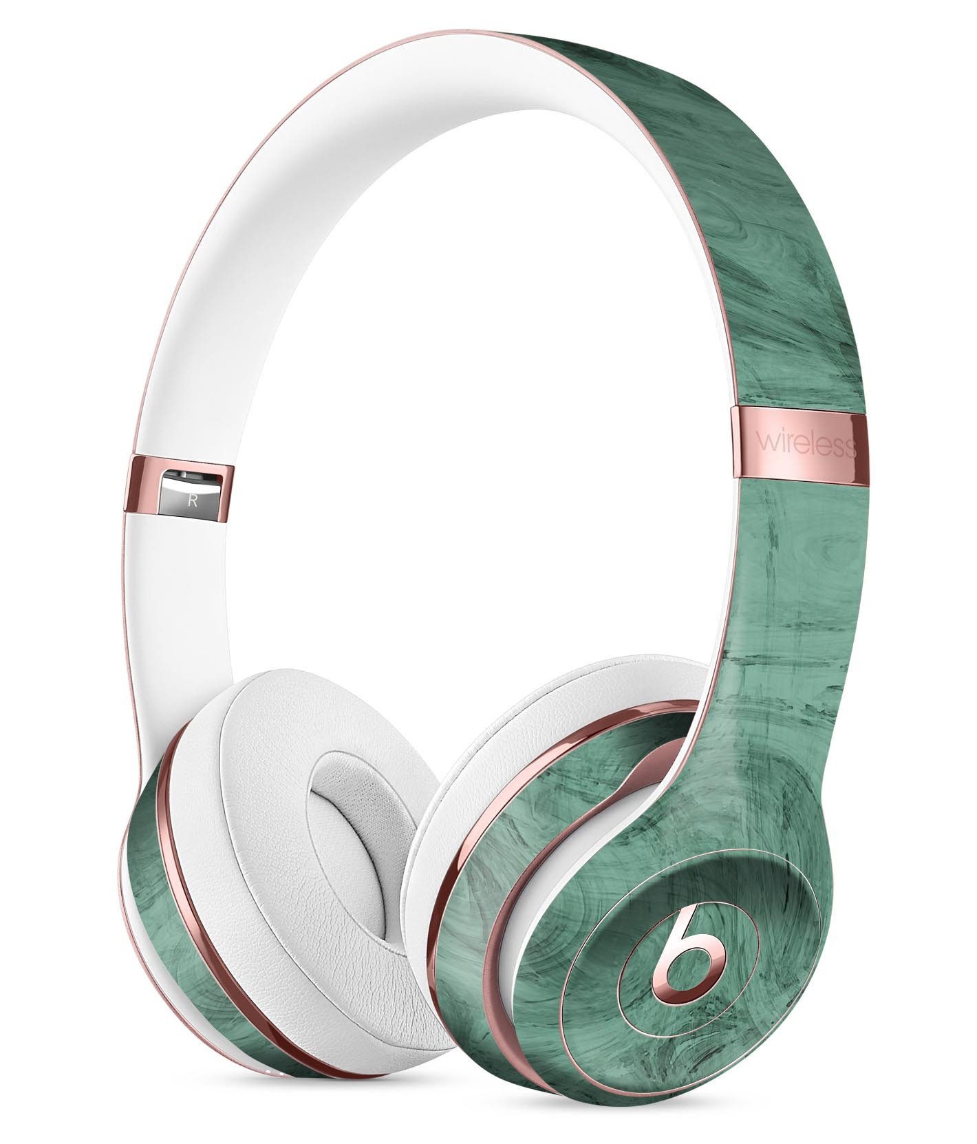 Green Slate Marble Skin Kit for Beats by Dre Solo 3 Wireless Headphones, showcasing a stylish marble design.