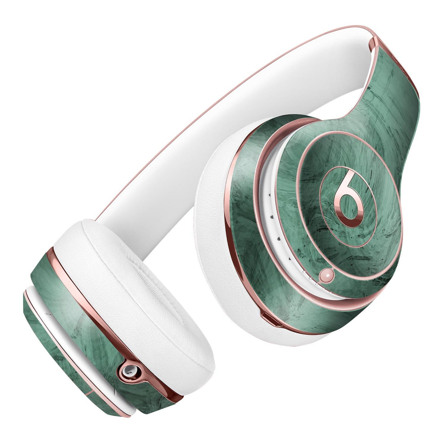 Green Slate Marble Skin Kit for Beats by Dre Solo 3 Wireless Headphones, showcasing a stylish marble design.