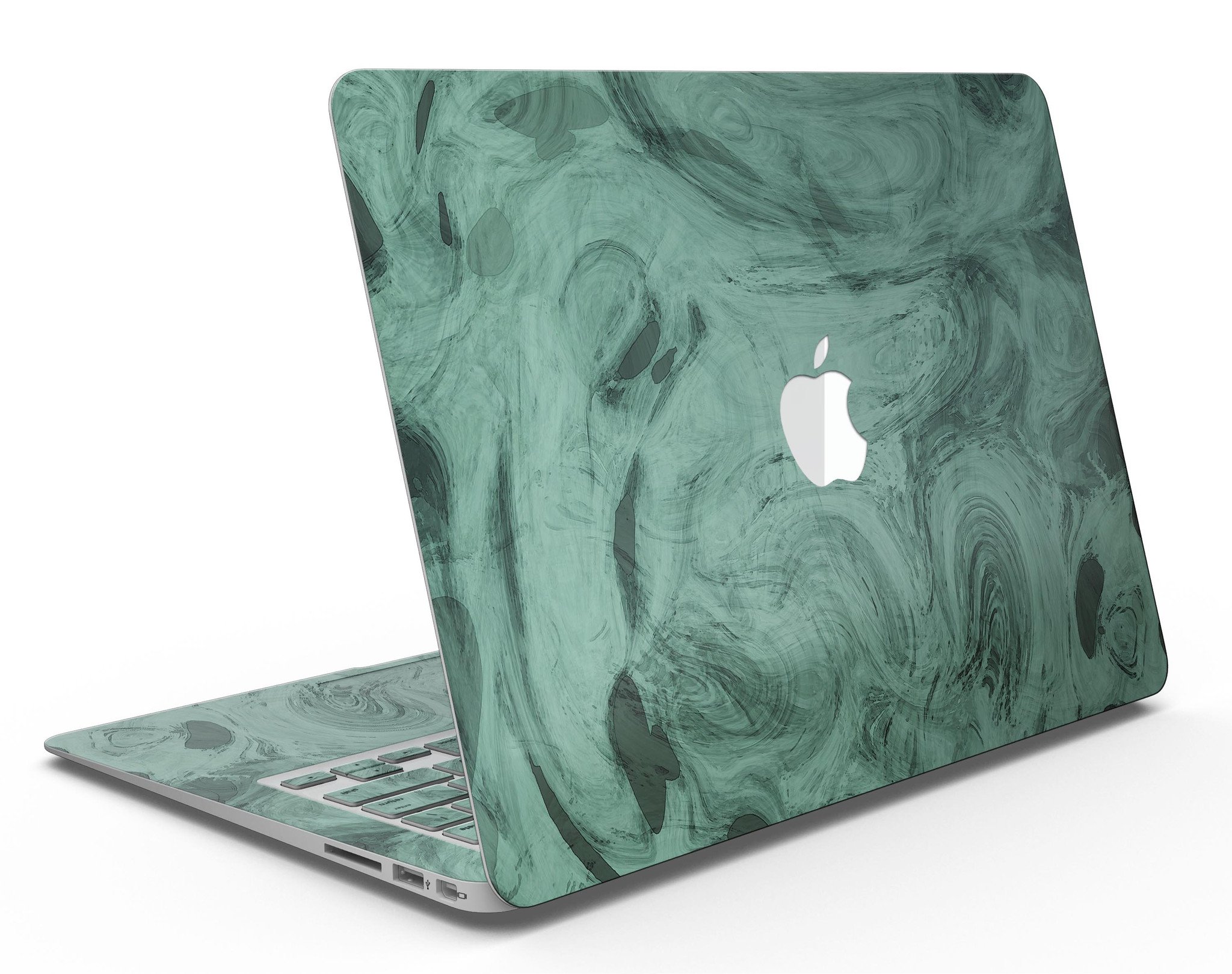 Green Slate Marble Skin Kit for MacBook Air, showcasing a stylish marble design with a smooth finish.