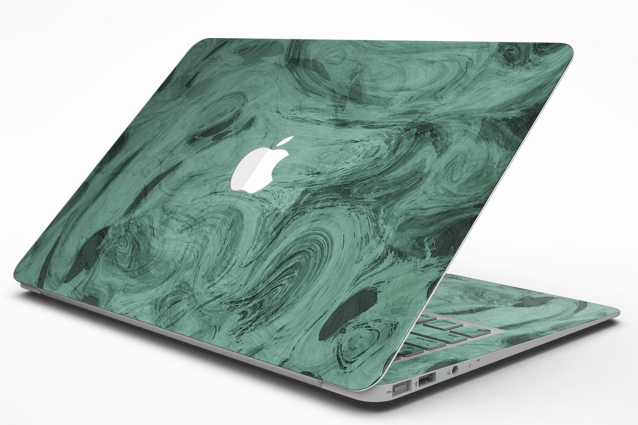 Green Slate Marble Skin Kit for MacBook Air, showcasing a stylish marble design with a smooth finish.