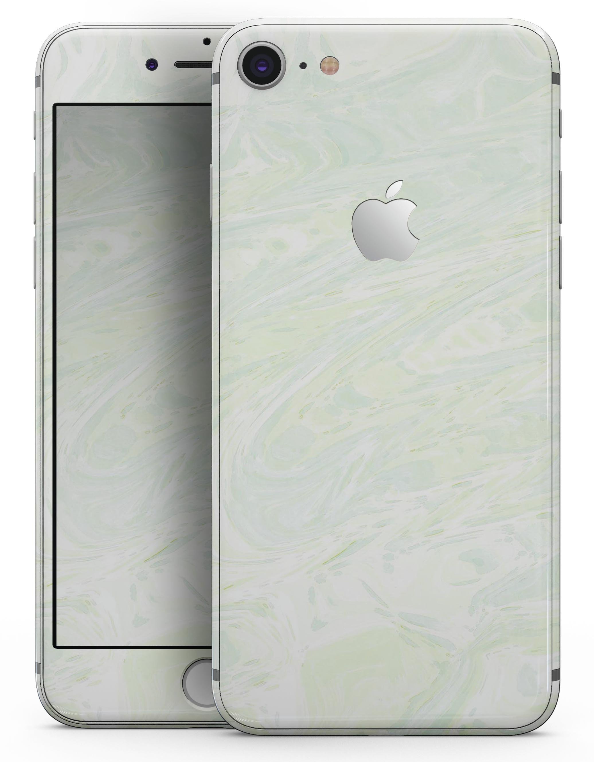 Green Slate Marble Surface V44 skin for iPhone 8 and 8 Plus, showcasing a stylish marble design on a sleek device.