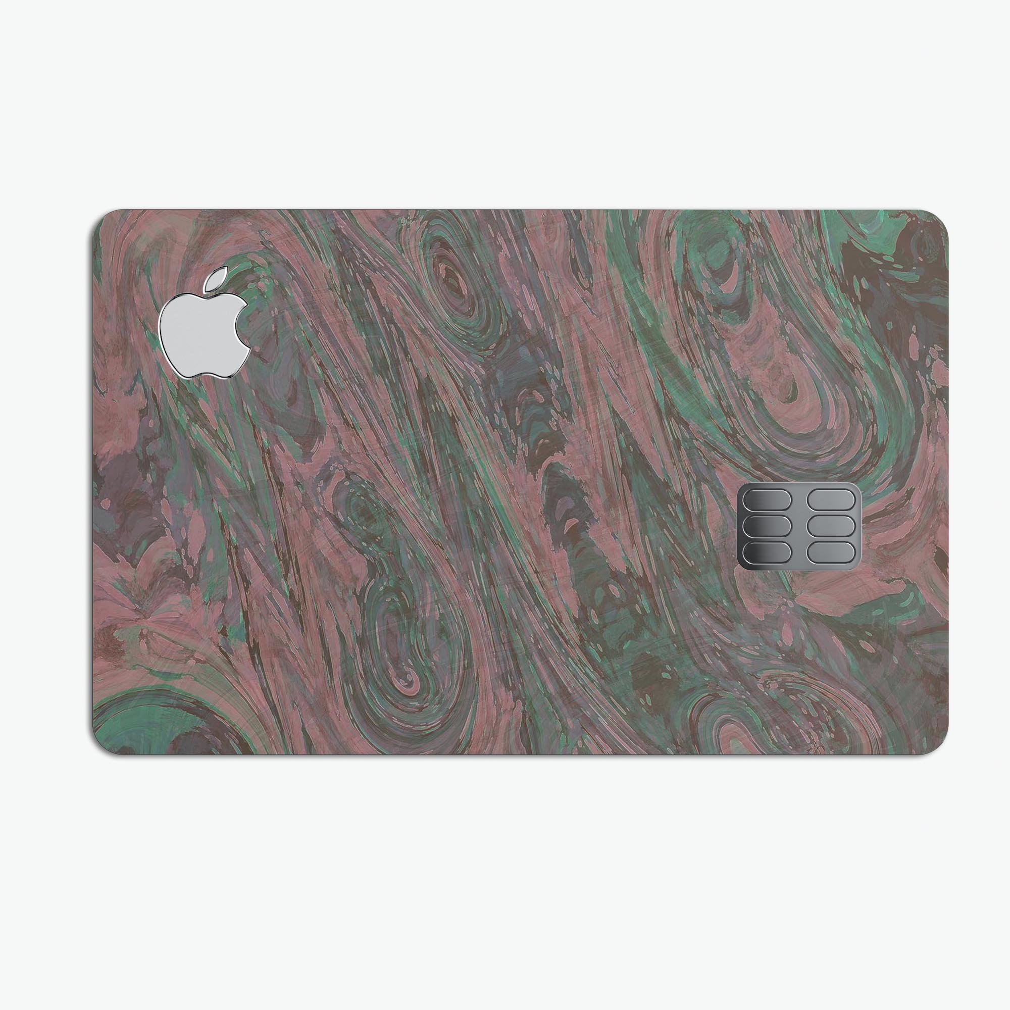 Green Slate Marble Surface V46 decal skin for Apple Card, showcasing premium vinyl design and protective features.