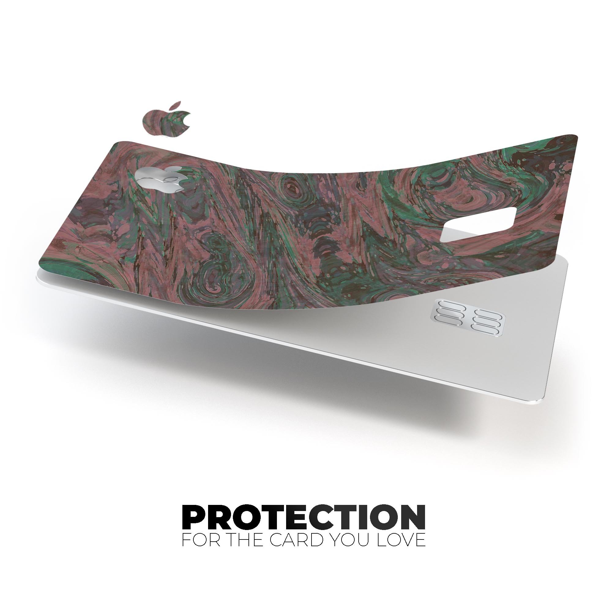 Green Slate Marble Surface V46 decal skin for Apple Card, showcasing premium vinyl design and protective features.