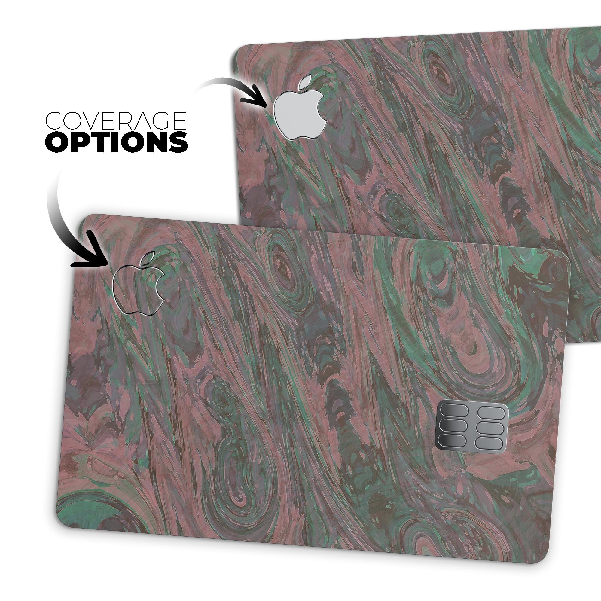 Green Slate Marble Surface V46 decal skin for Apple Card, showcasing premium vinyl design and protective features.