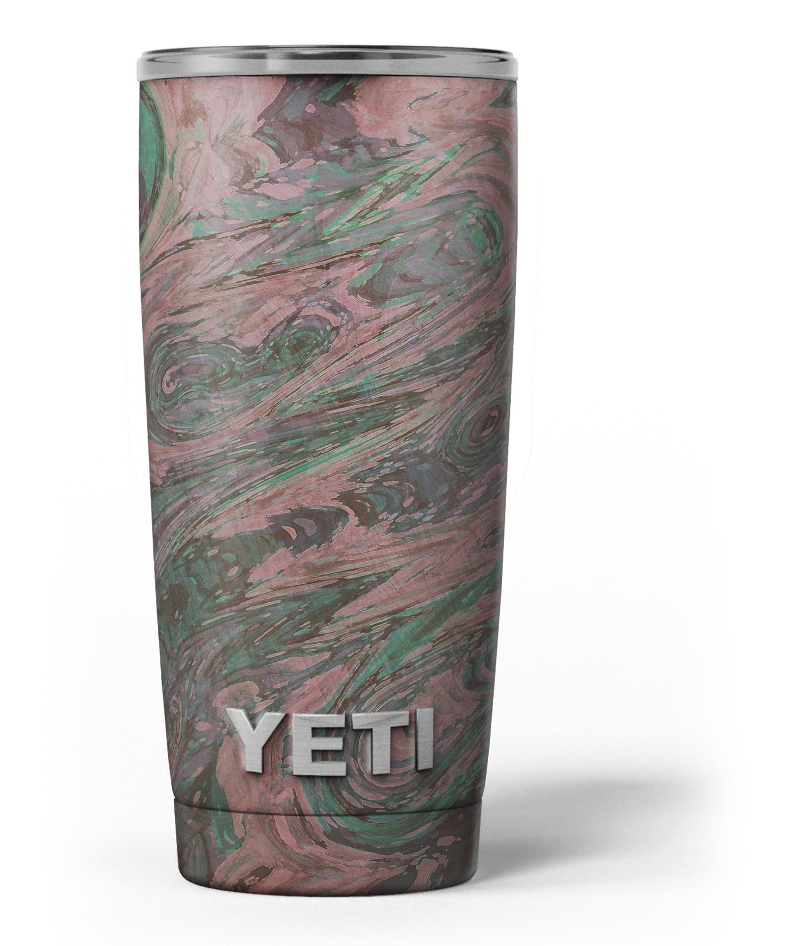 Green Slate Marble Skin Decal Vinyl Wrap Kit for Yeti Cooler, showcasing a stylish and protective design.