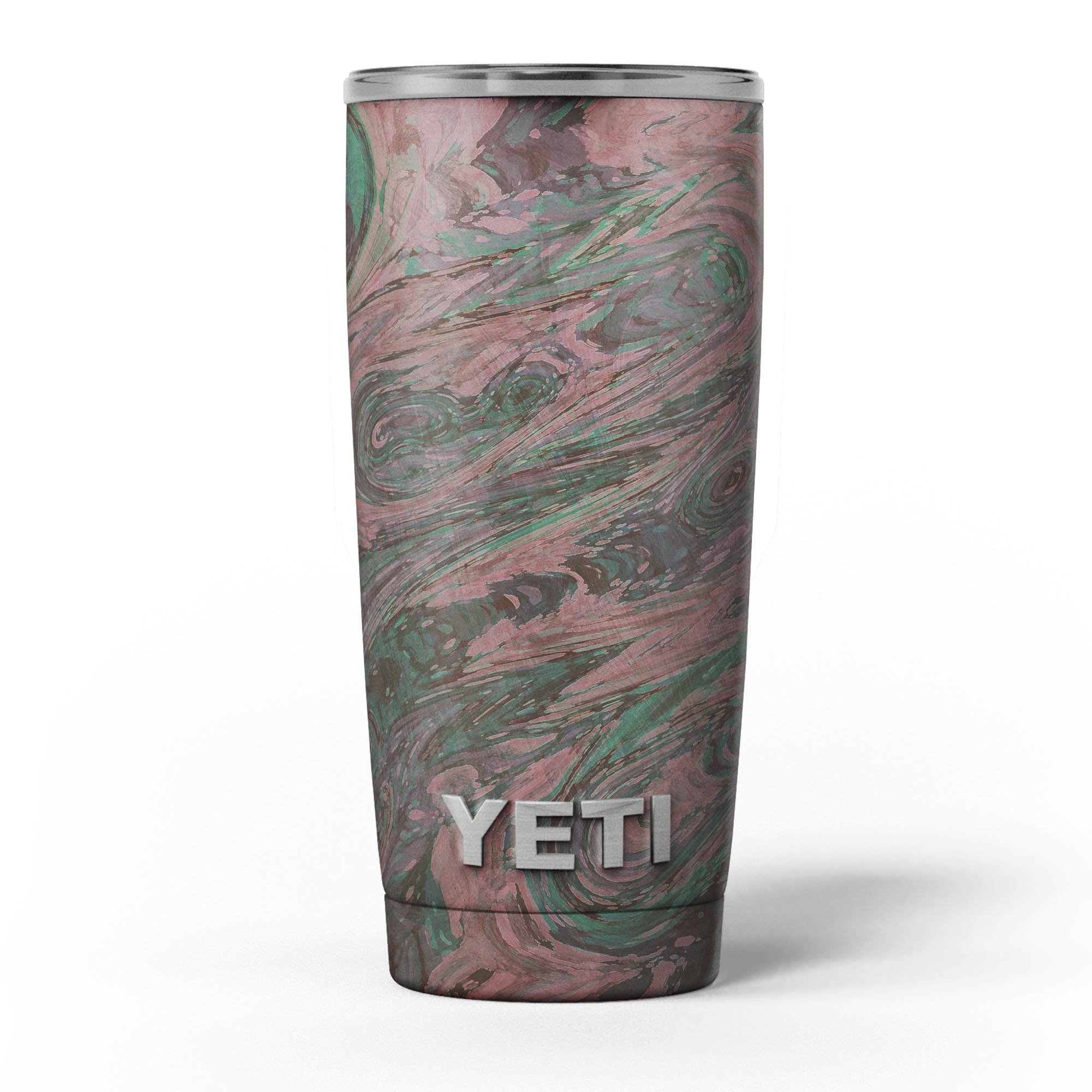 Green Slate Marble Skin Decal Vinyl Wrap Kit for Yeti Cooler, showcasing a stylish and protective design.