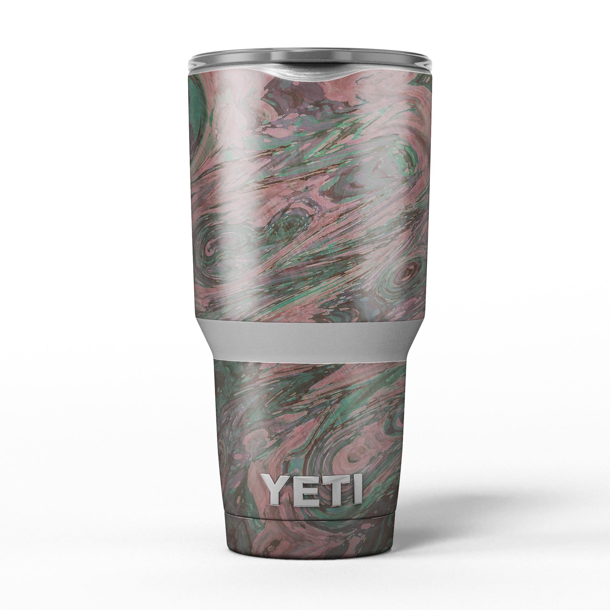 Green Slate Marble Skin Decal Vinyl Wrap Kit for Yeti Cooler, showcasing a stylish and protective design.