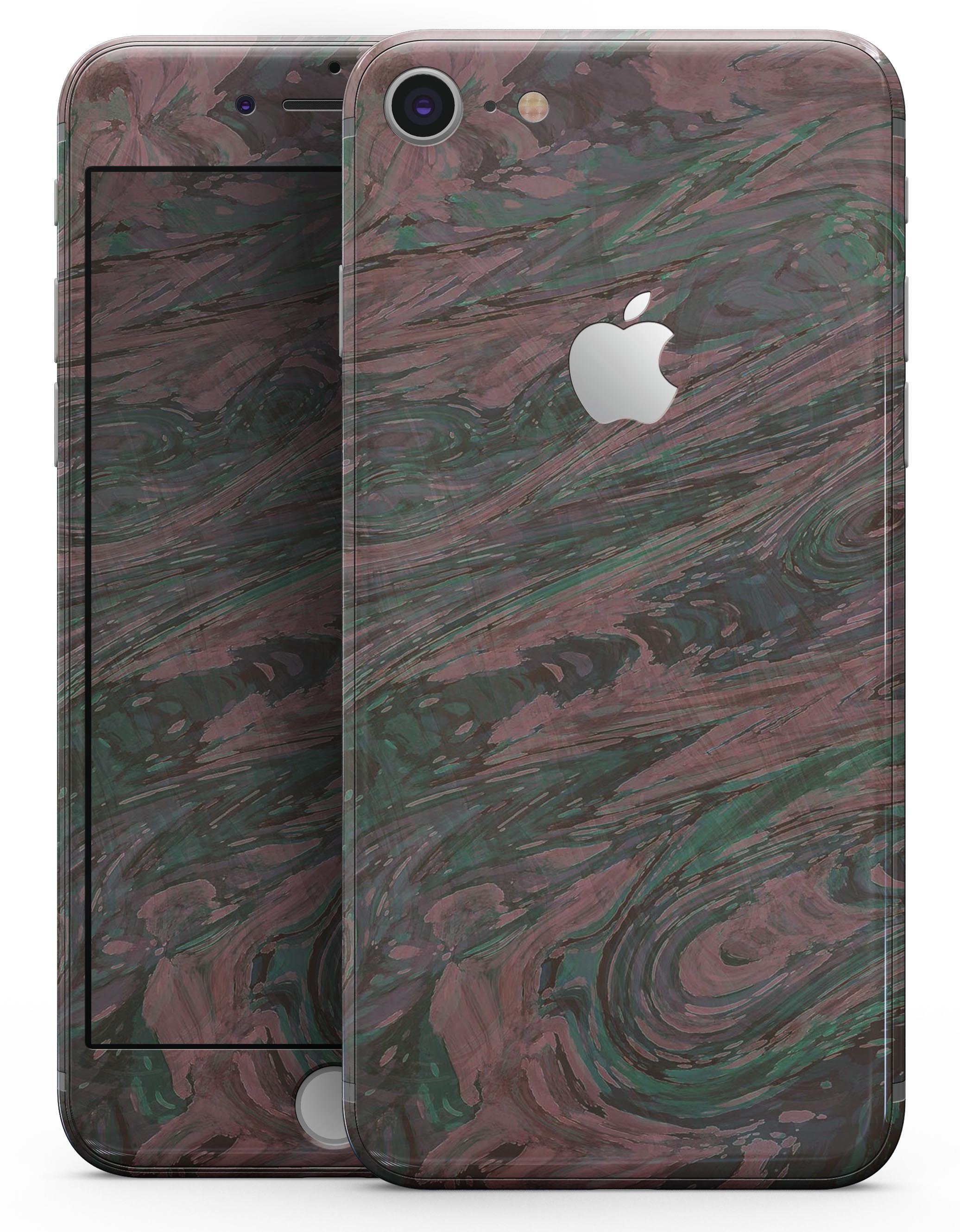 Green Slate Marble Surface V46 skin for iPhone 8 and 8 Plus, showcasing a stylish marble design.