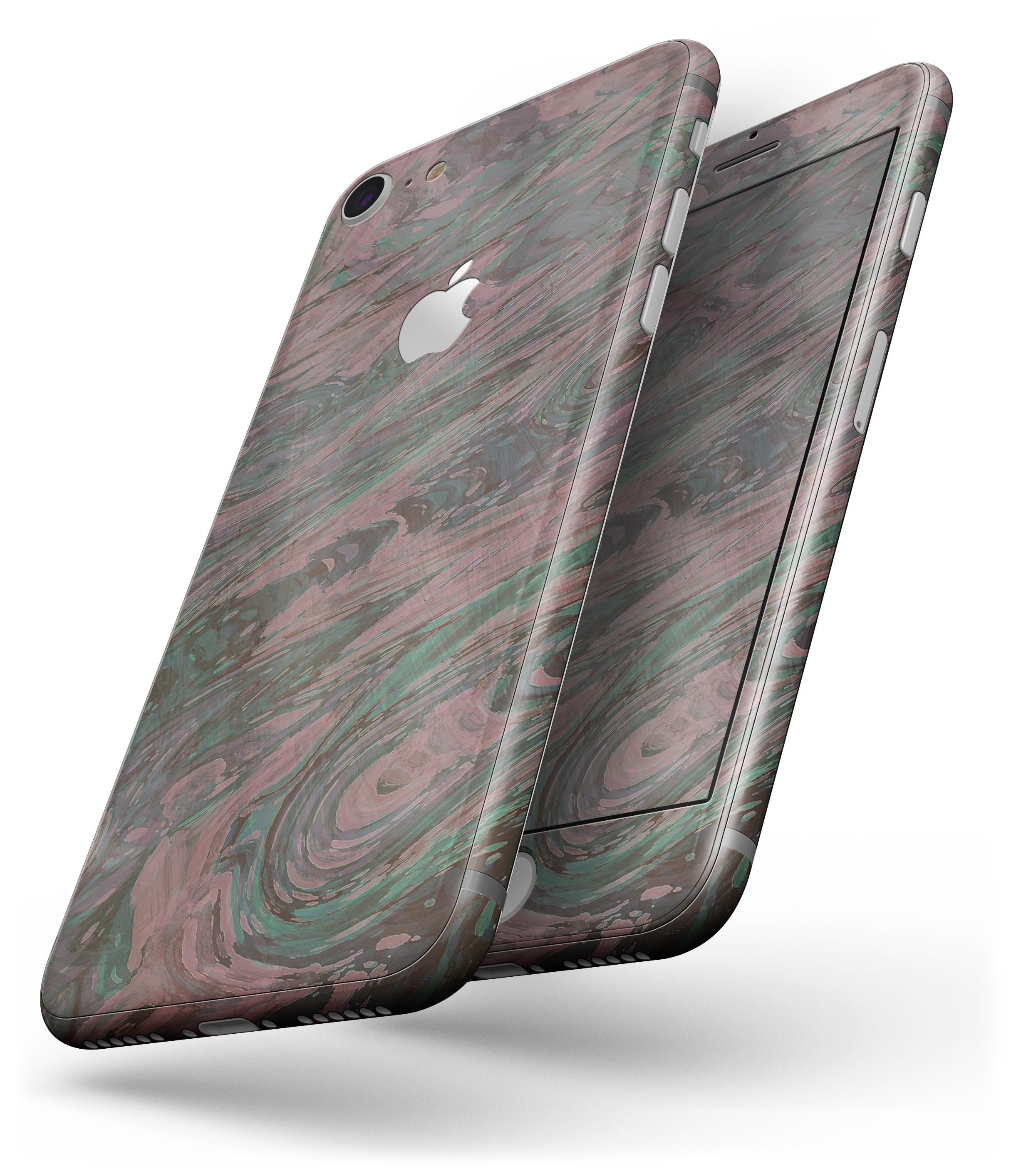 Green Slate Marble Surface V46 skin for iPhone 8 and 8 Plus, showcasing a stylish marble design.