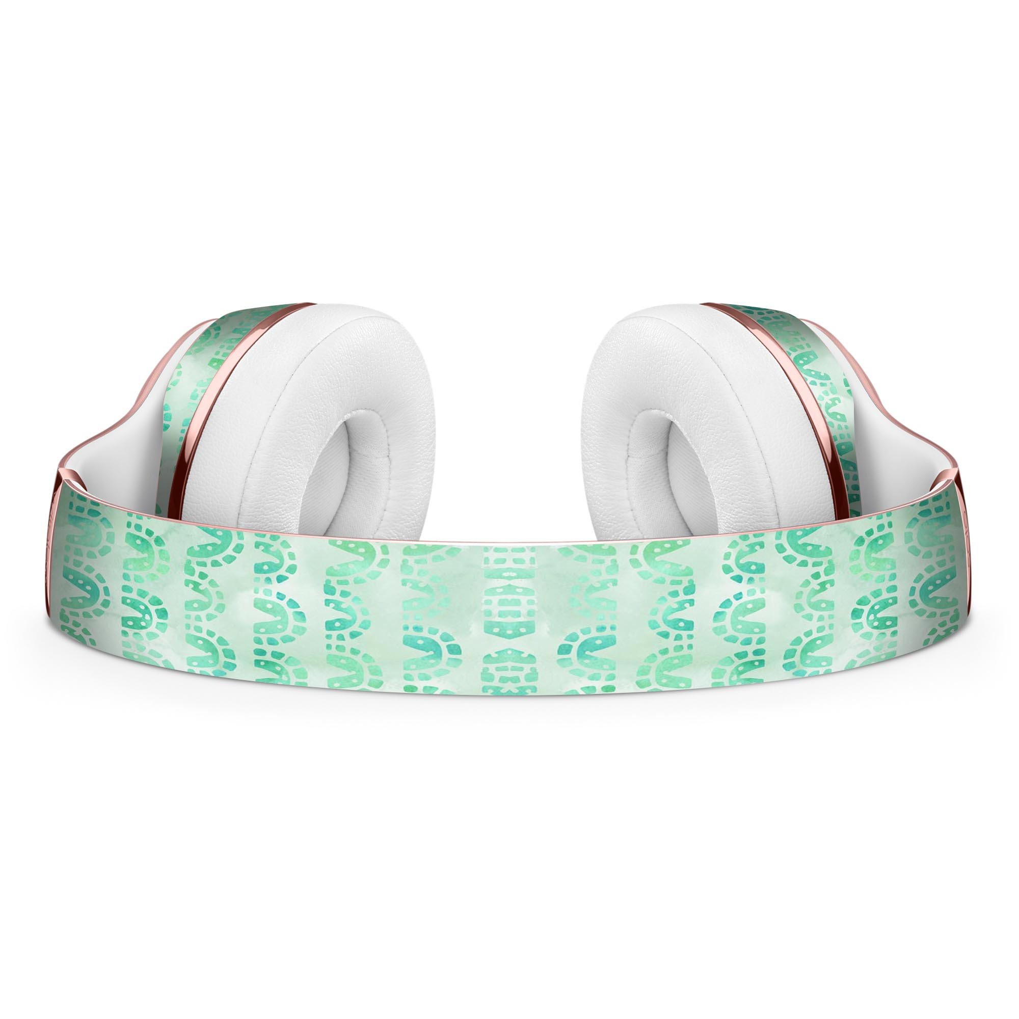 Green Watercolor Arches Pattern Skin Kit for Beats by Dre Solo 3 Wireless Headphones, showcasing vibrant colors and intricate design.