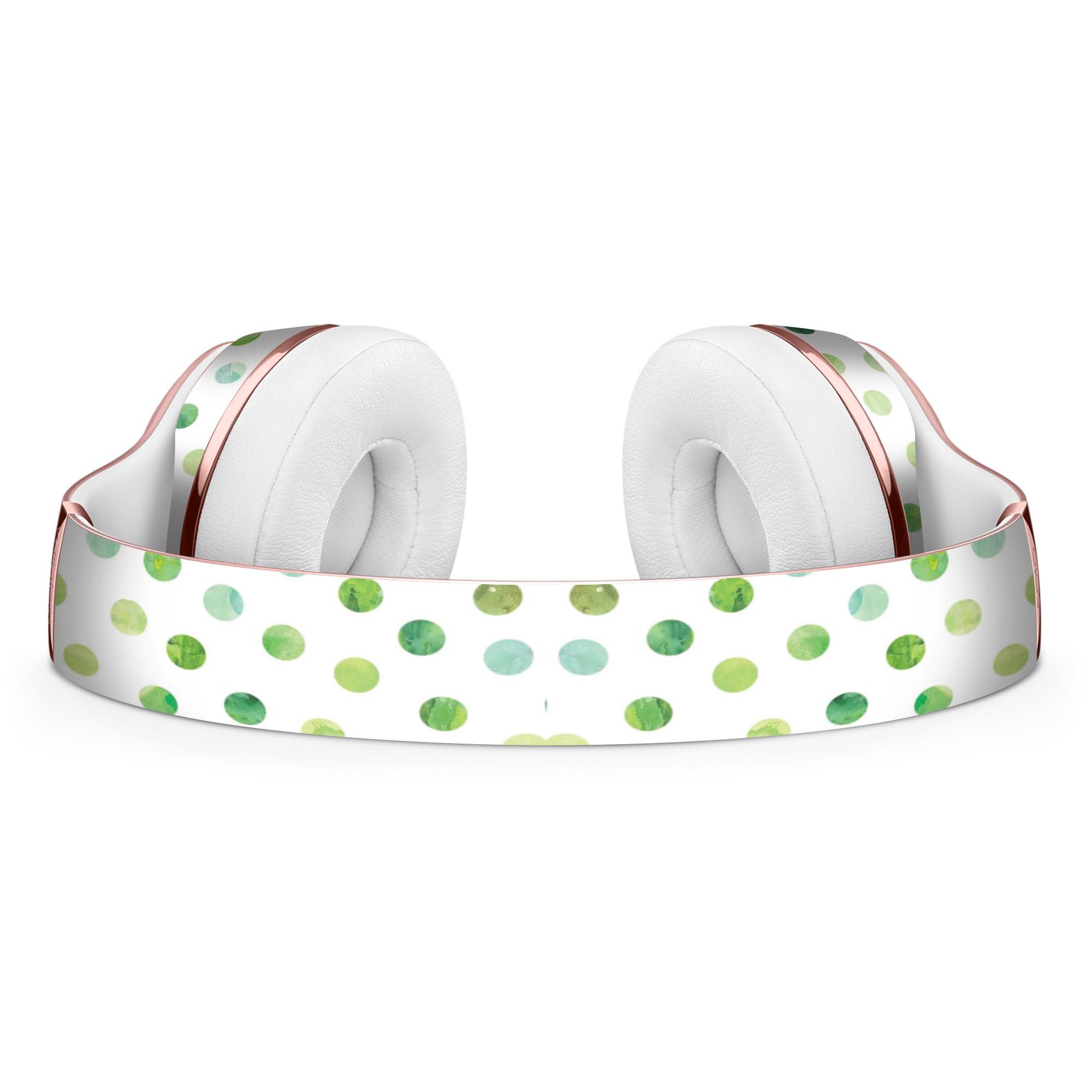 Green Watercolor Dots Skin Kit for Beats by Dre Solo 3 Wireless Headphones, showcasing vibrant colors and a stylish design.