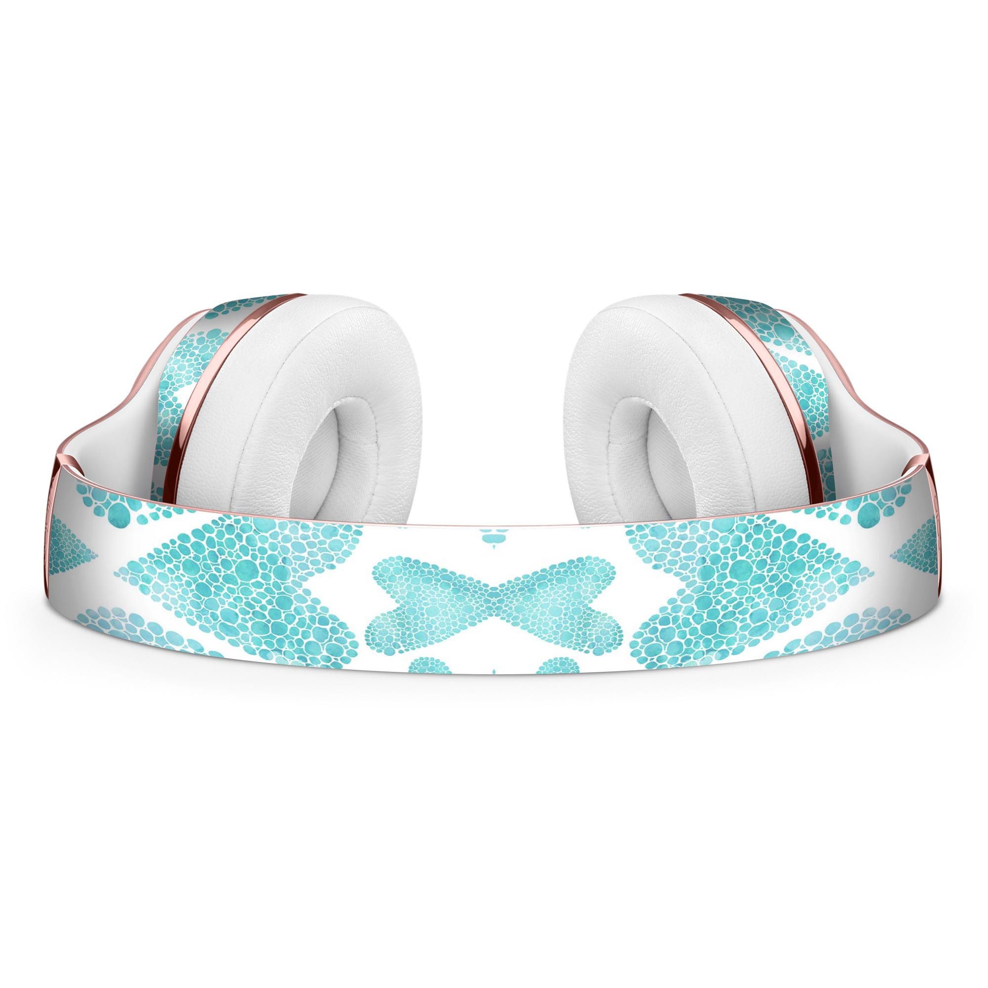 Green Watercolor Hearts Pattern Skin Kit for Beats by Dre Solo 3 Wireless Headphones, showcasing vibrant colors and stylish design.