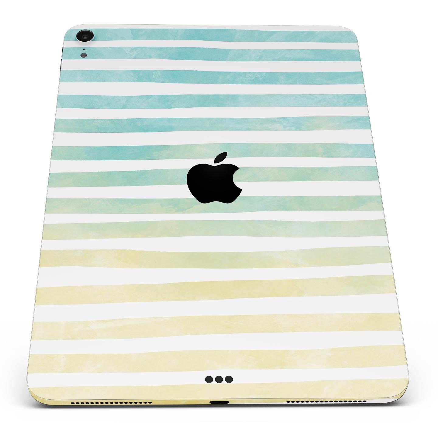 Green WaterColor Ombre Stripes full body skin decal for Apple devices, showcasing vibrant colors and a sleek design.