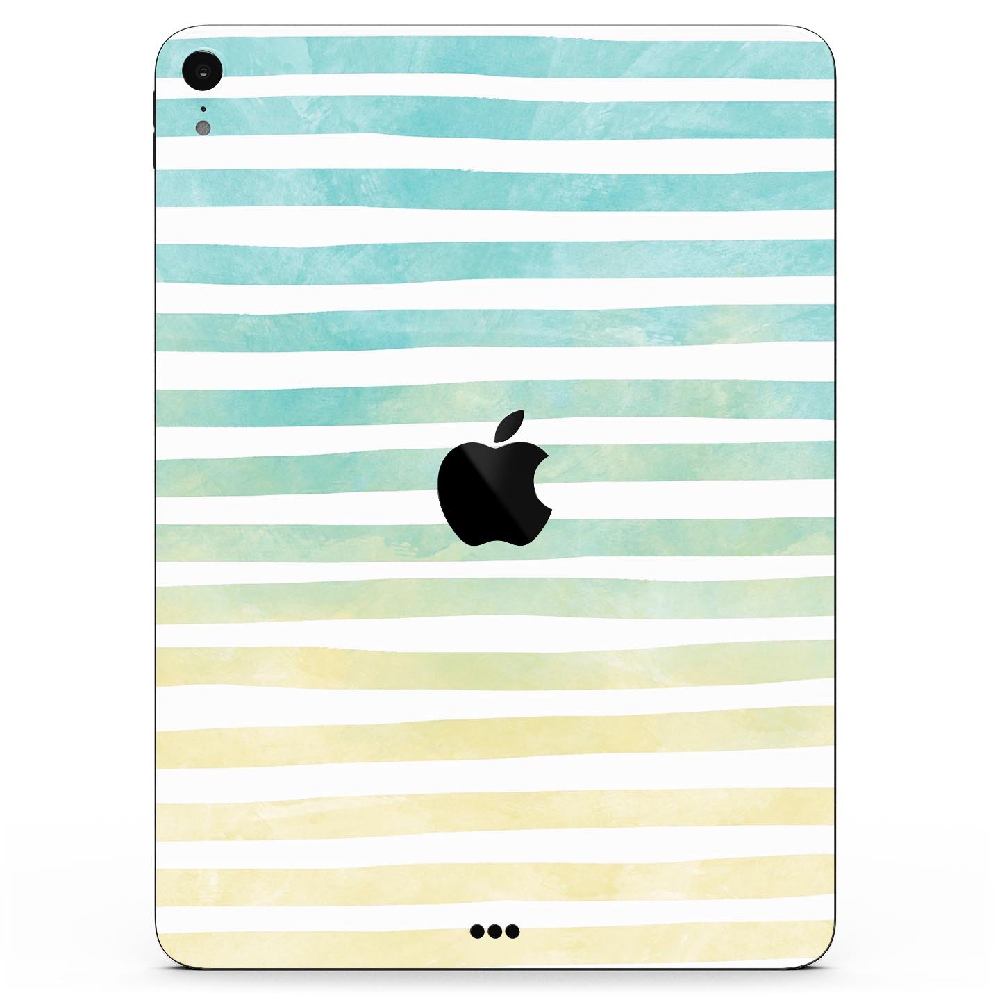 Green WaterColor Ombre Stripes full body skin decal for Apple devices, showcasing vibrant colors and a sleek design.