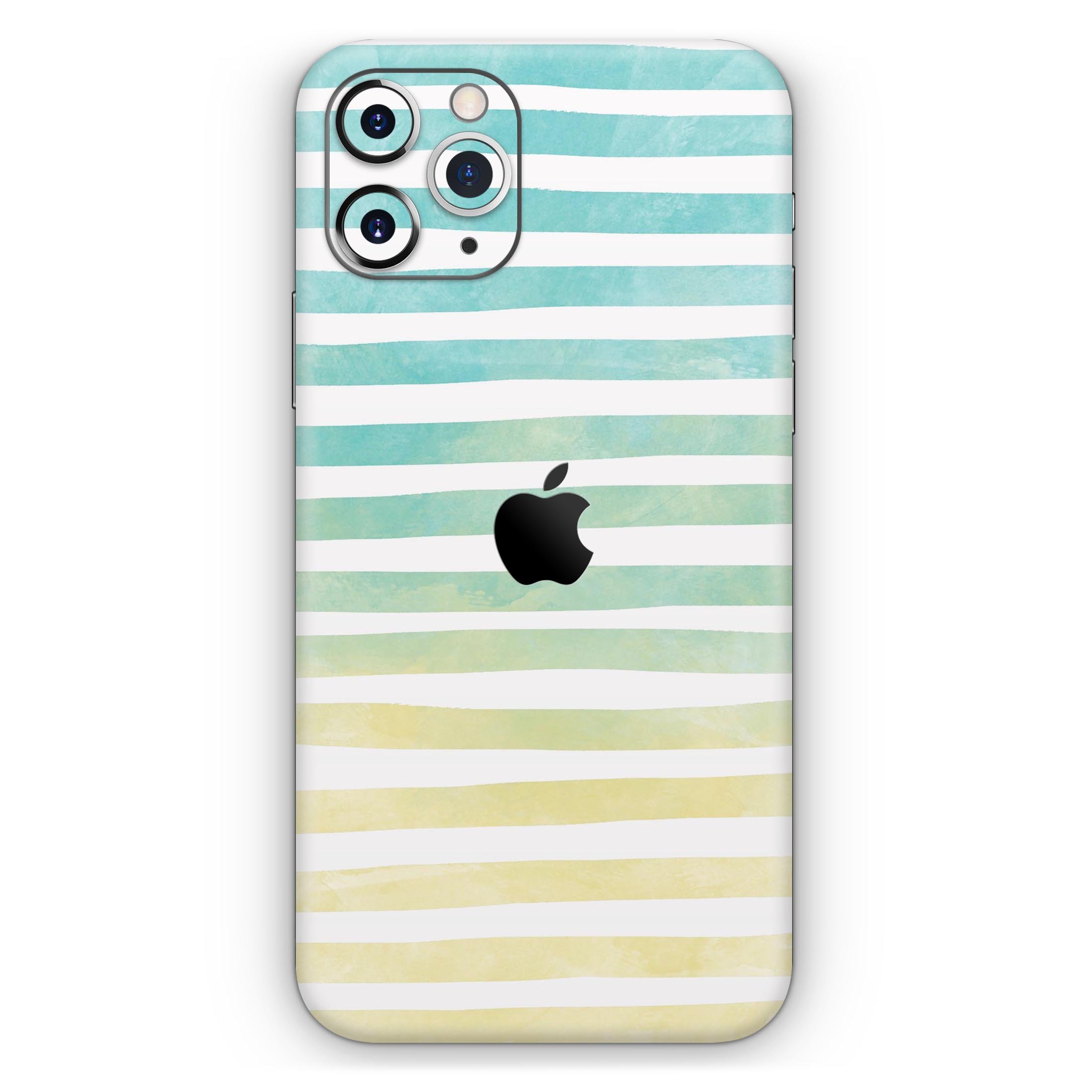 Green WaterColor Ombre Stripes skin for Apple iPhone, showcasing vibrant colors and sleek design.