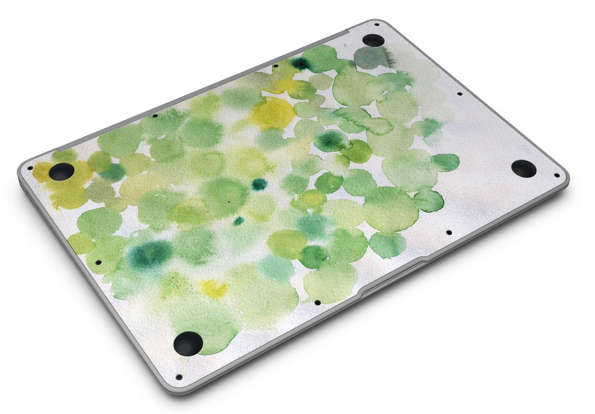 Green WaterColor Texture MacBook Air Skin Kit showcasing vibrant watercolor design on a sleek laptop.