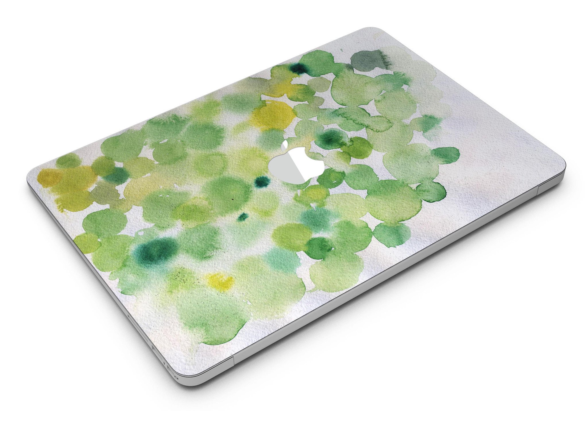 Green WaterColor Texture MacBook Air Skin Kit showcasing vibrant watercolor design on a sleek laptop.