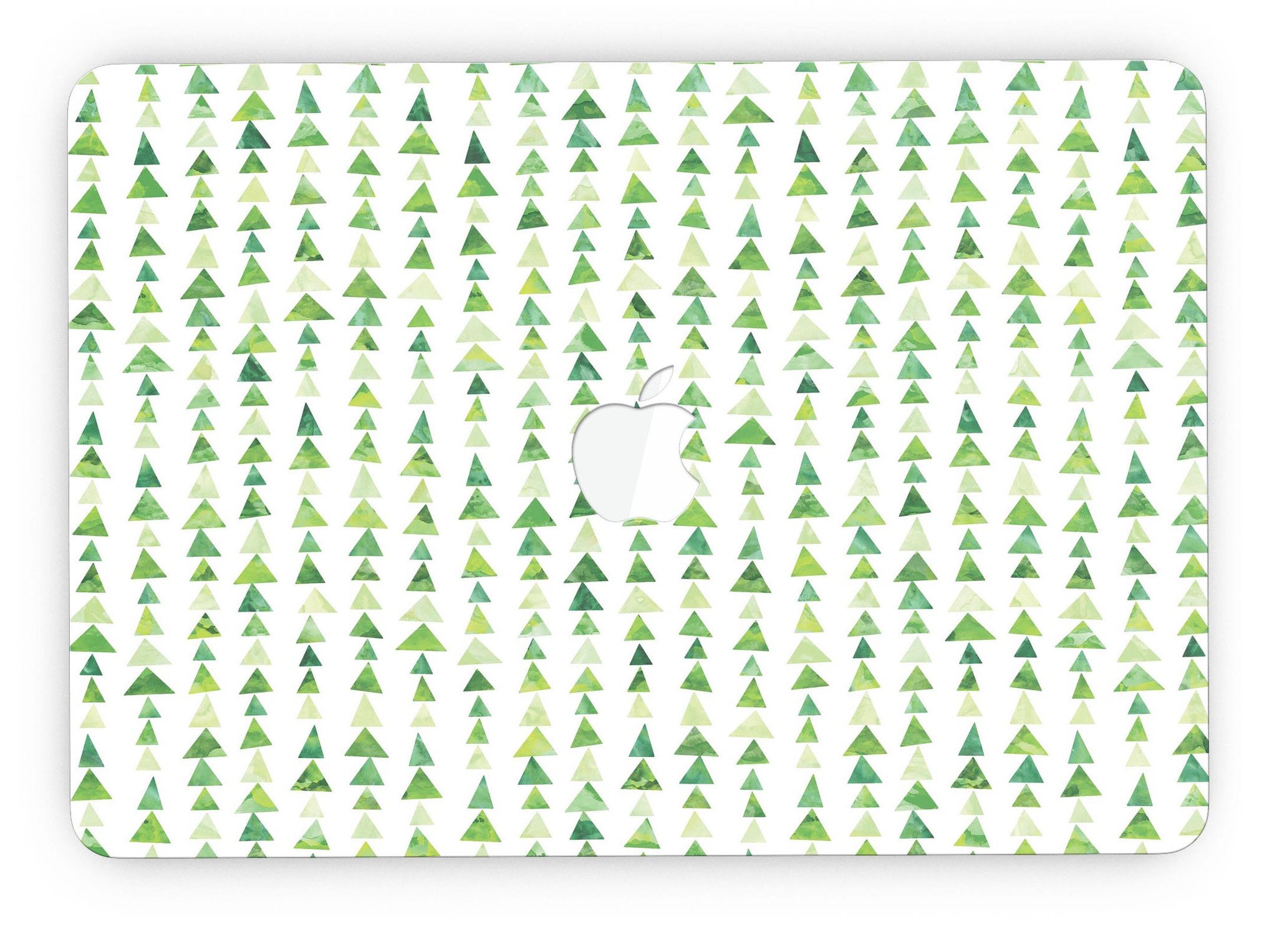 Green Watercolor Triangle Pattern skin for MacBook Pro with Retina Display, showcasing vibrant colors and unique design.