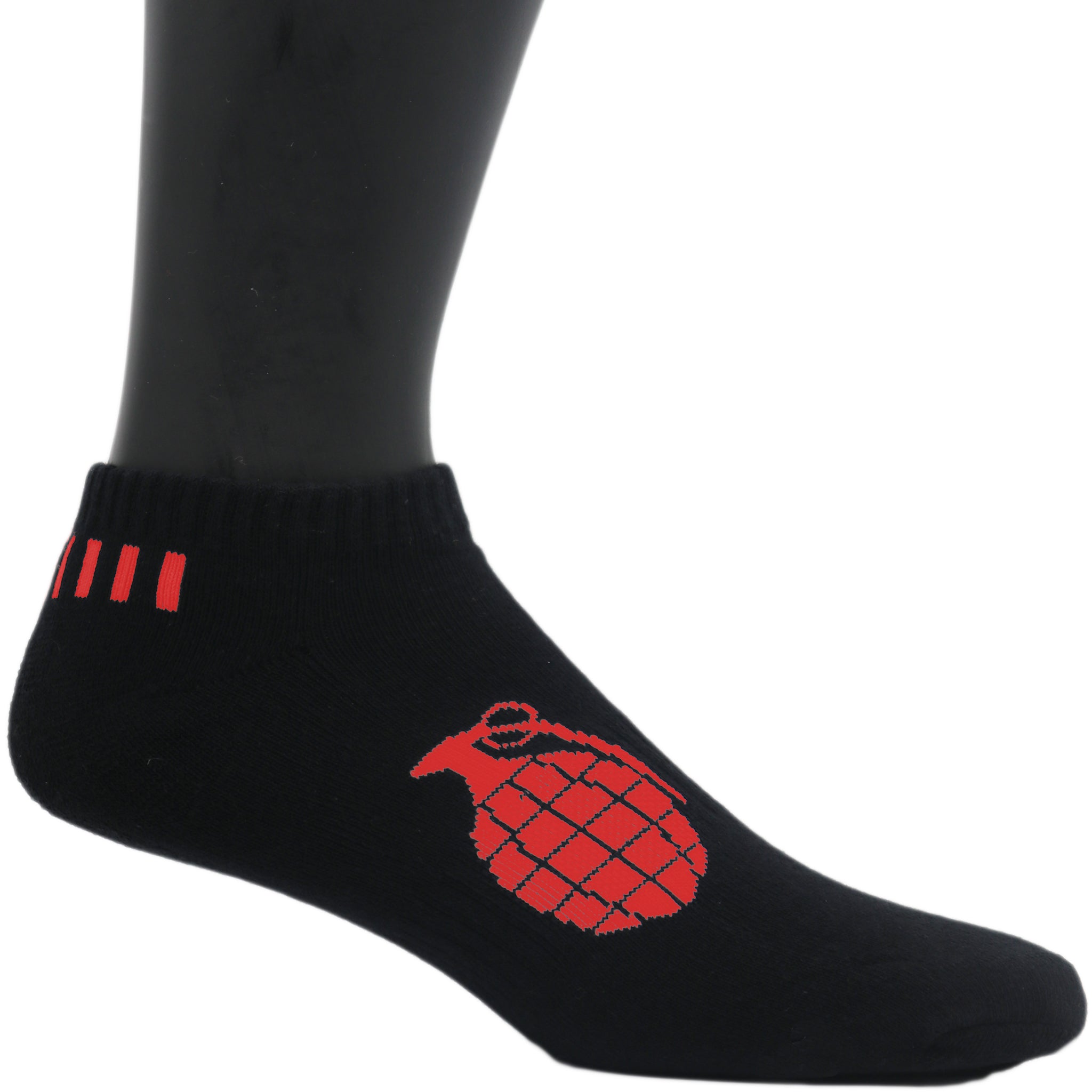 Grenade Low Cut Socks in Black and Cyan with Ventilator Mesh Top and Compression Technology.