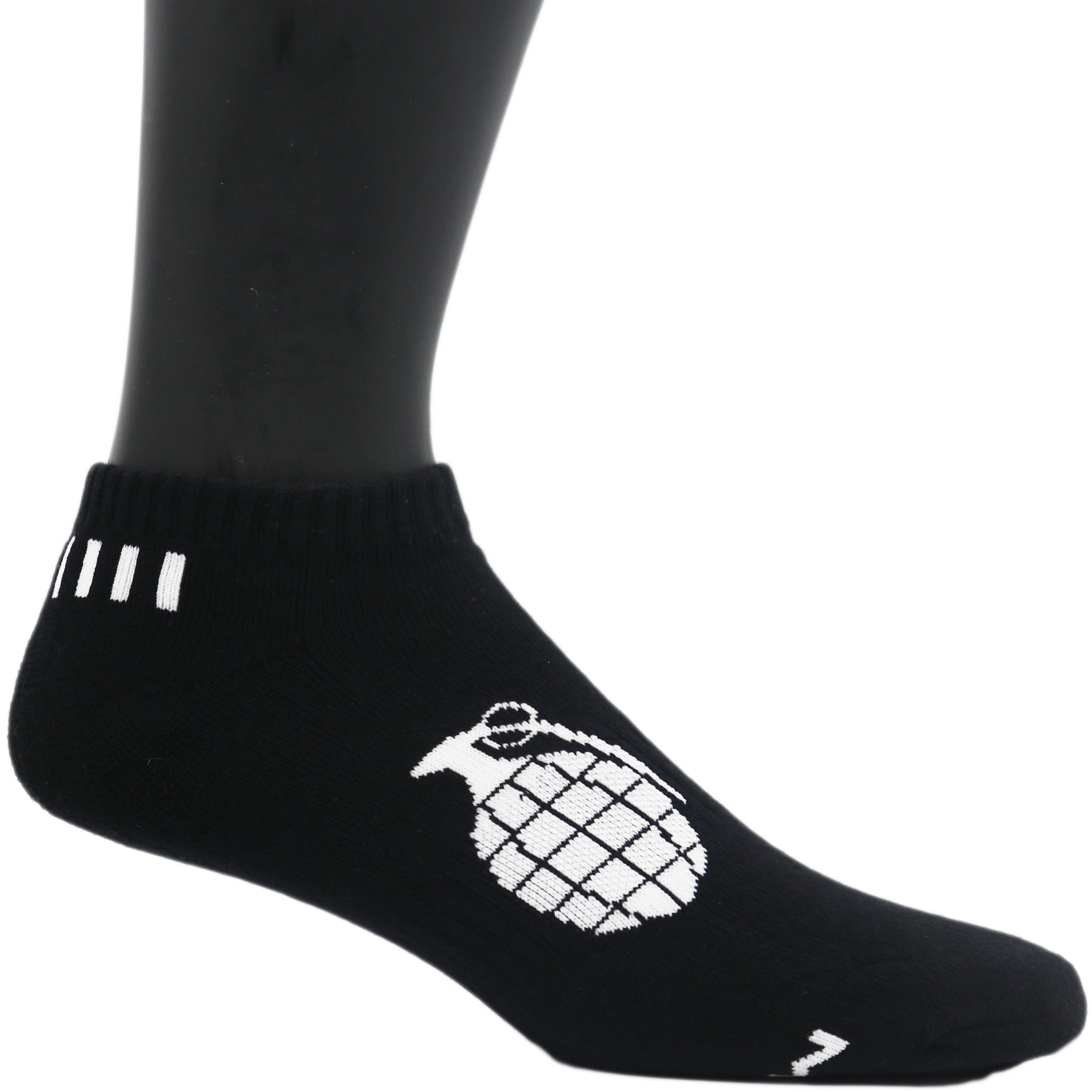 Grenade Low Cut Socks in Black and Cyan with Ventilator Mesh Top and Compression Technology.