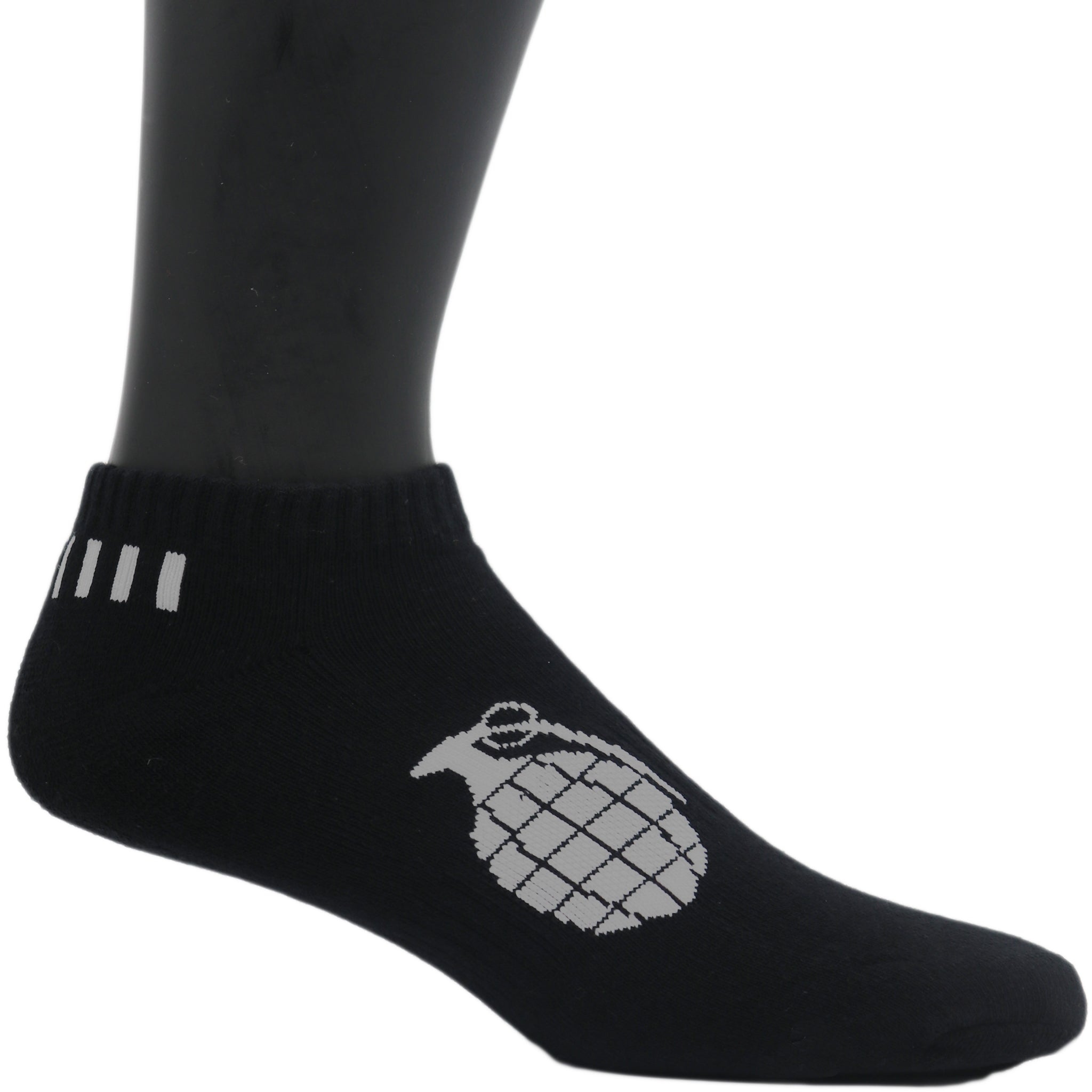 Grenade Low Cut Socks in Black and Cyan with Ventilator Mesh Top and Compression Technology.