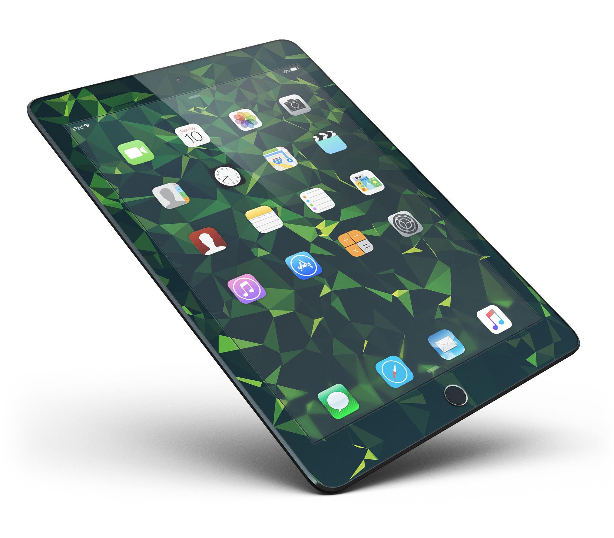 Greenage Geometric V13 Full Body Skin for iPad Pro, showcasing a modern geometric design in glossy finish.