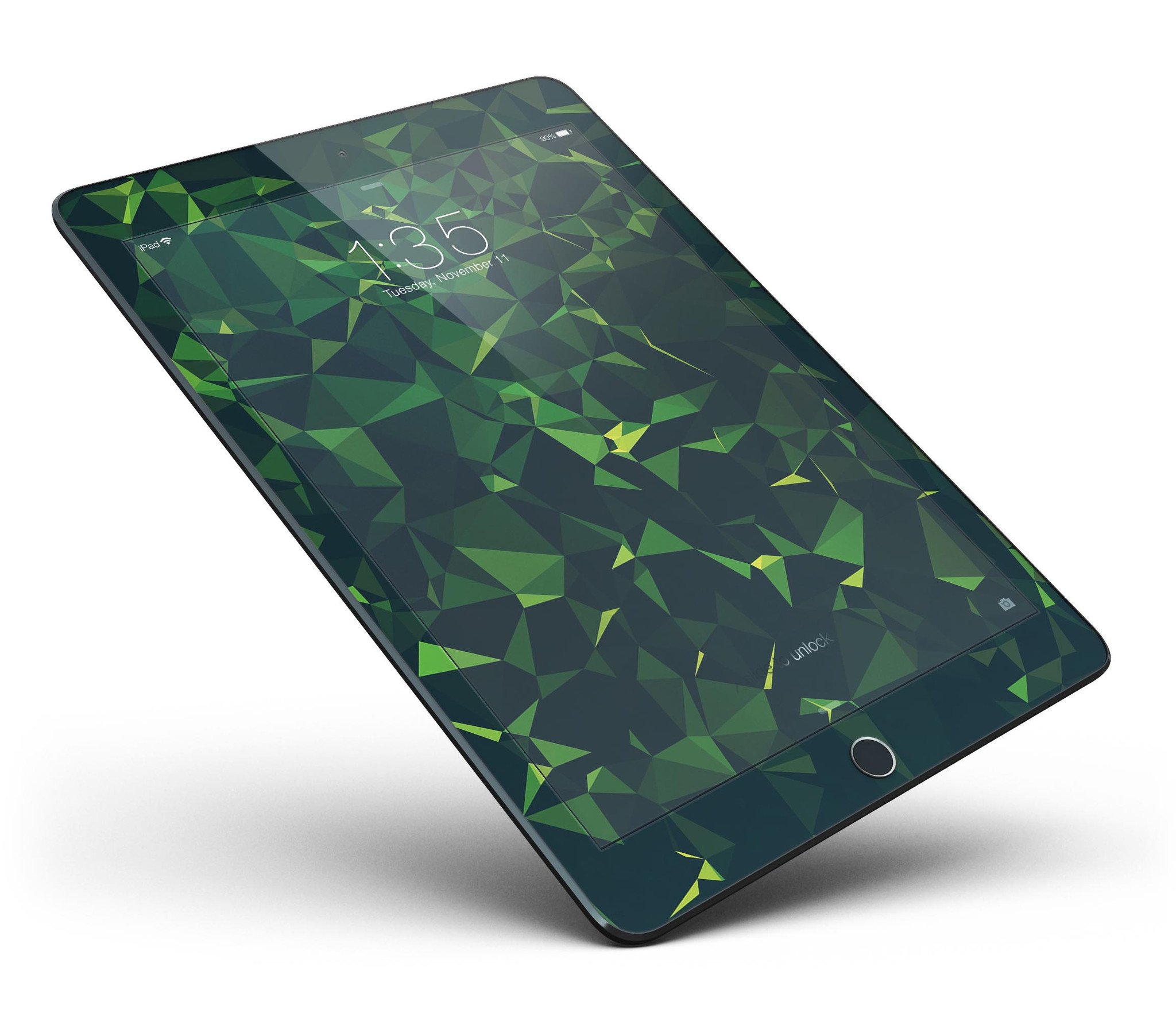 Greenage Geometric V13 Full Body Skin for iPad Pro, showcasing a modern geometric design in glossy finish.