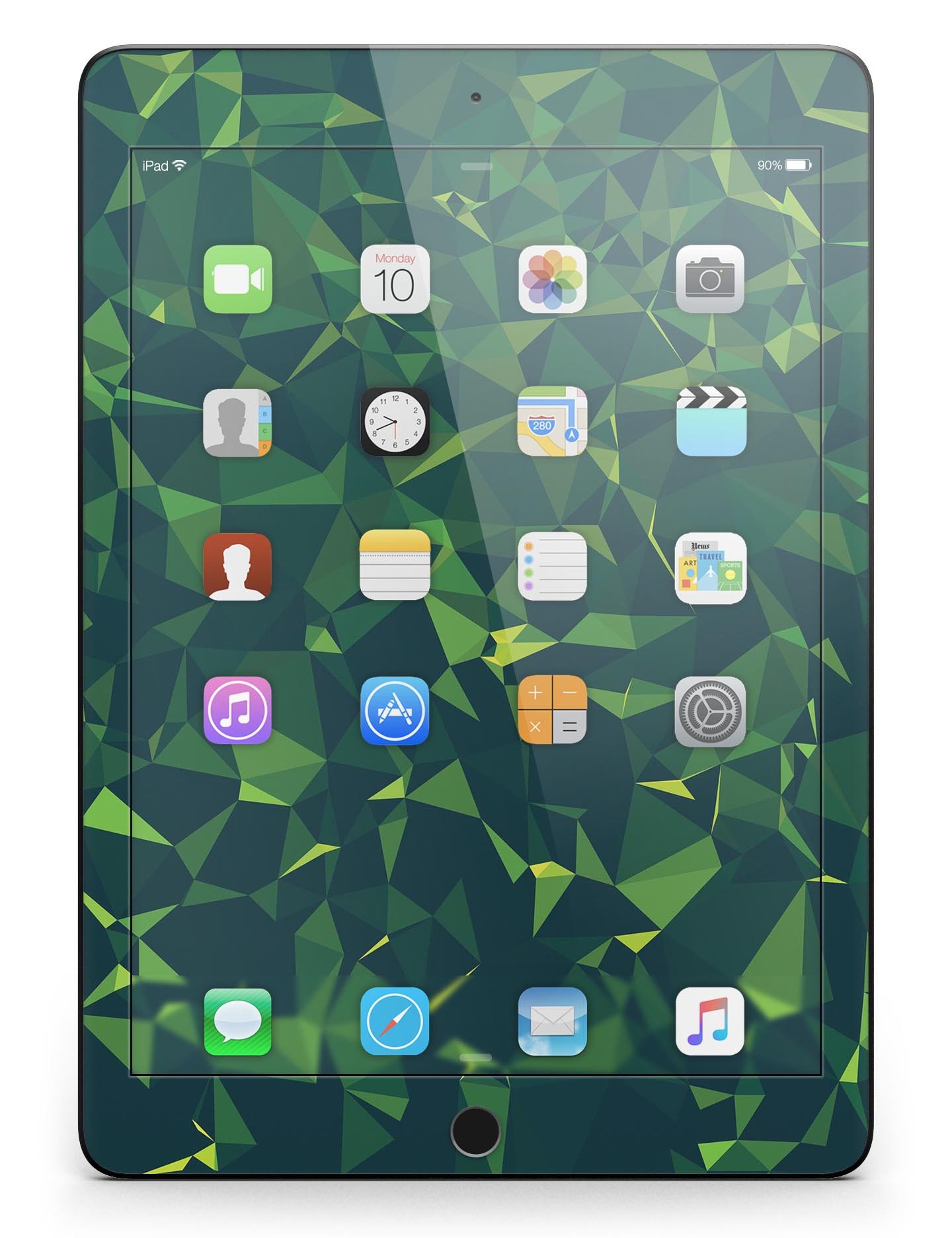 Greenage Geometric V13 Full Body Skin for iPad Pro, showcasing a modern geometric design in glossy finish.