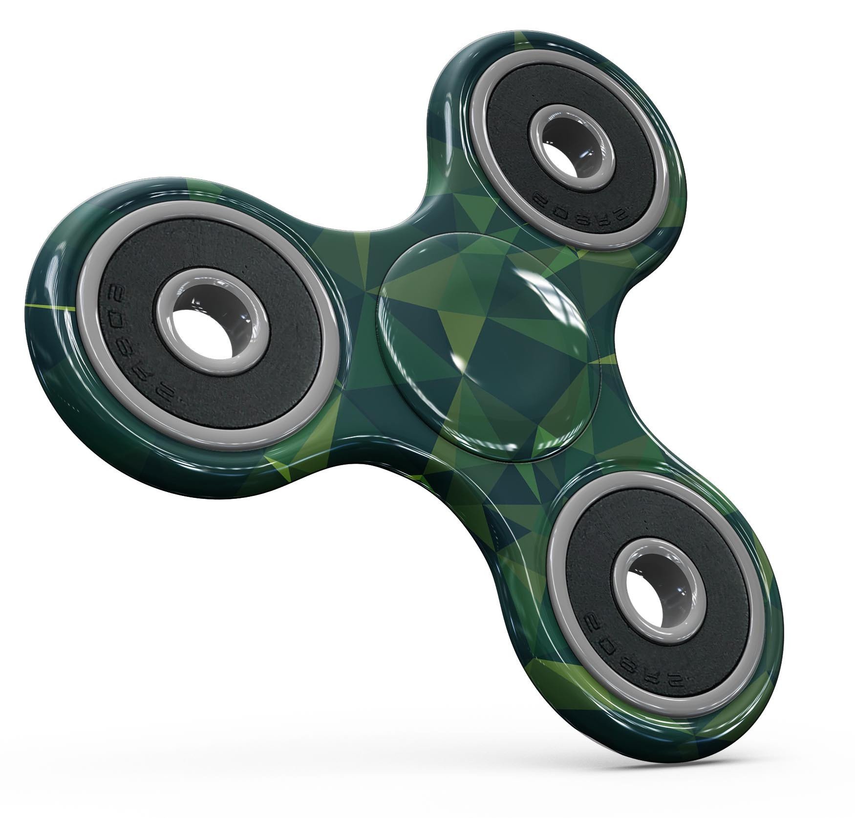 Greenage Geometric V13 Full-Body Fidget Spinner Skin-Kit showcasing a vibrant geometric design on premium vinyl.