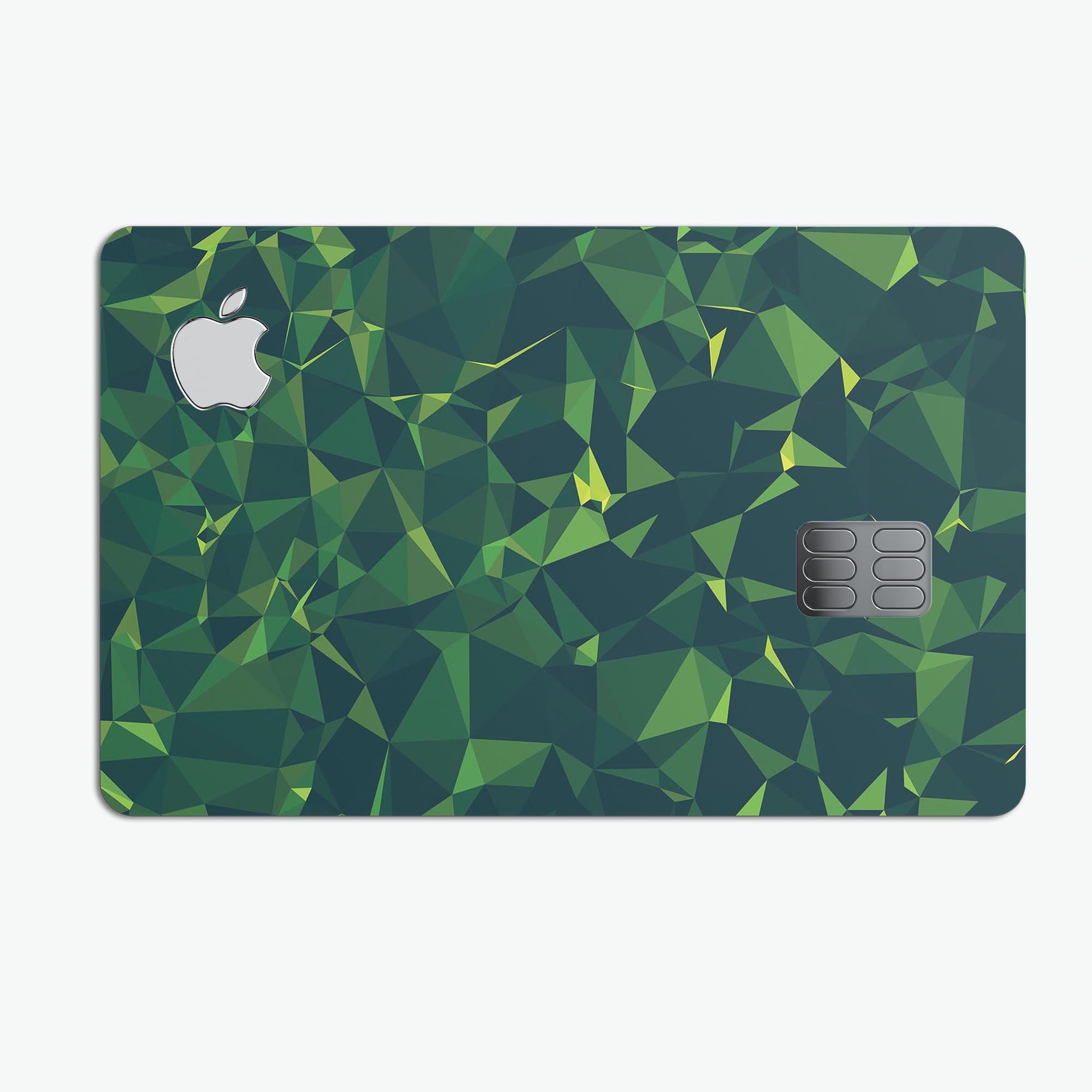 Greenage Geometric V13 decal skin-kit for Apple Card, showcasing premium vinyl design and finishes.