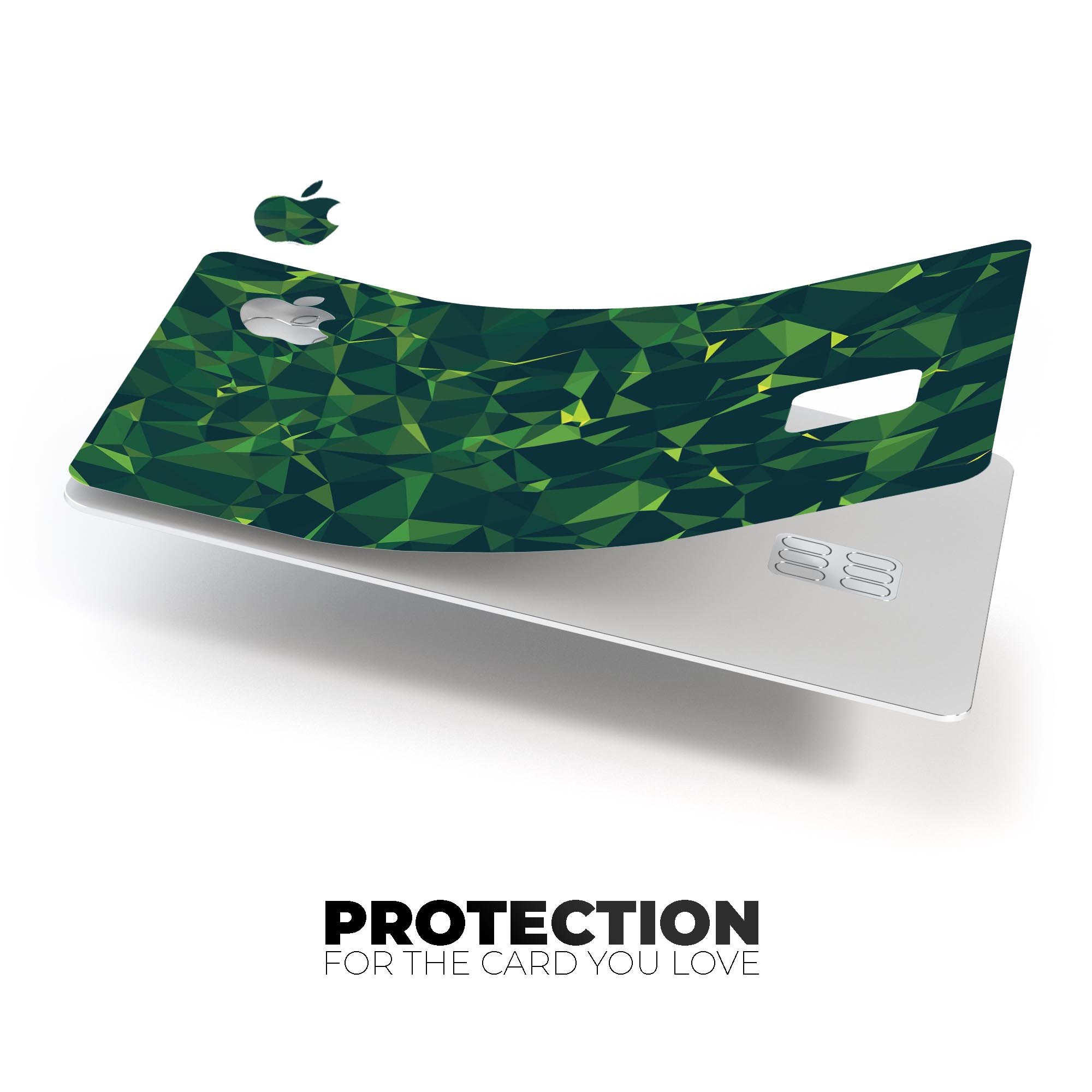 Greenage Geometric V13 decal skin-kit for Apple Card, showcasing premium vinyl design and finishes.