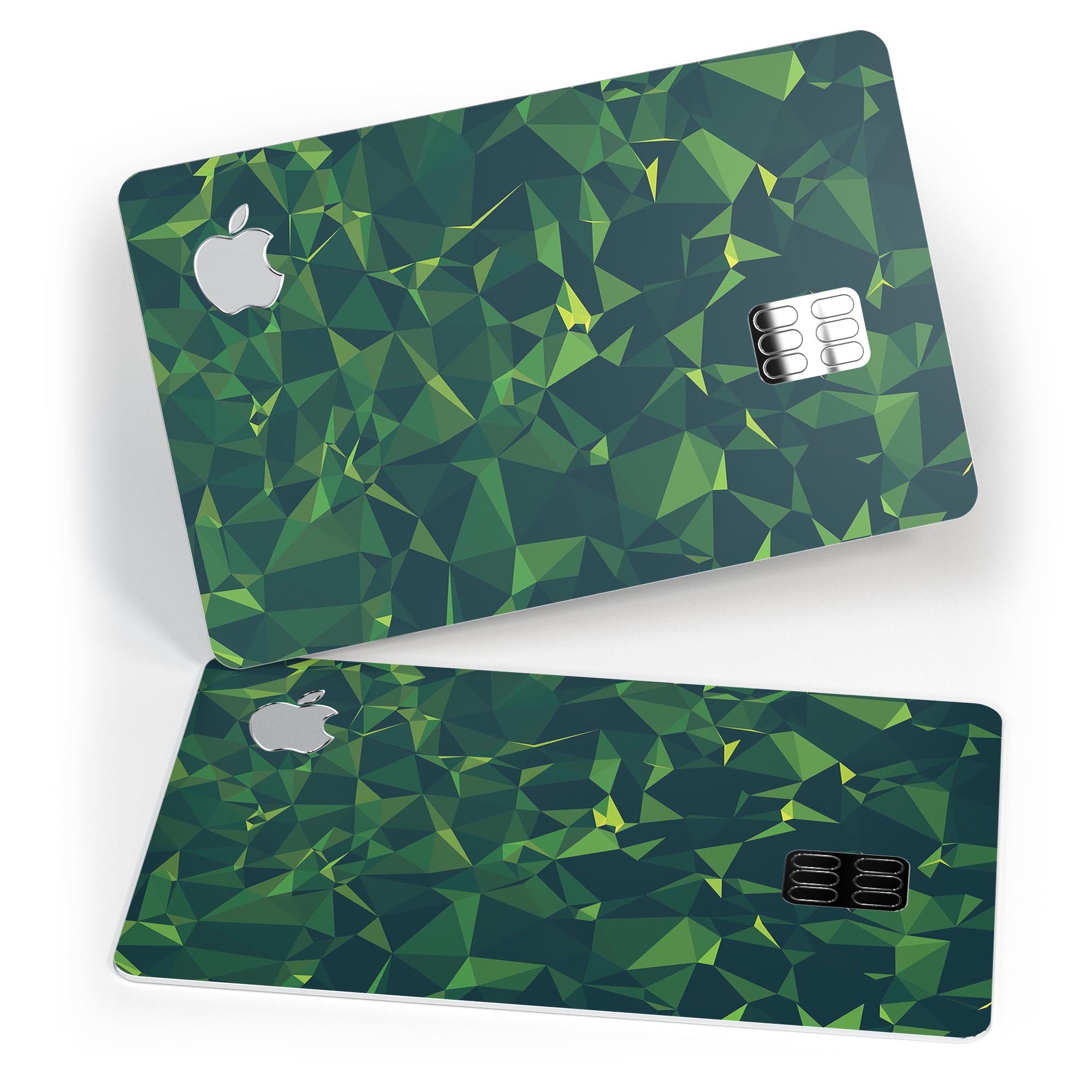 Greenage Geometric V13 decal skin-kit for Apple Card, showcasing premium vinyl design and finishes.