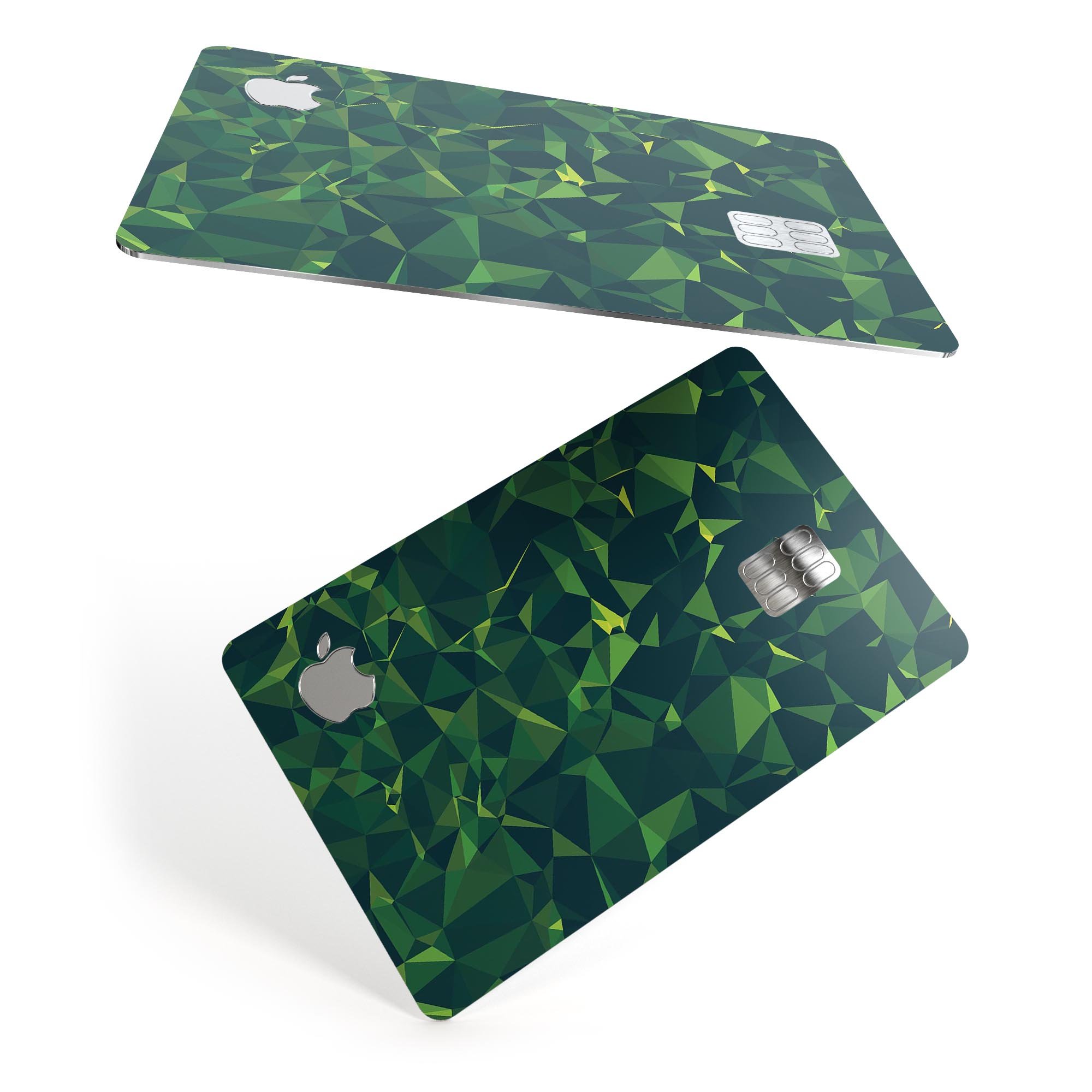 Greenage Geometric V13 decal skin-kit for Apple Card, showcasing premium vinyl design and finishes.