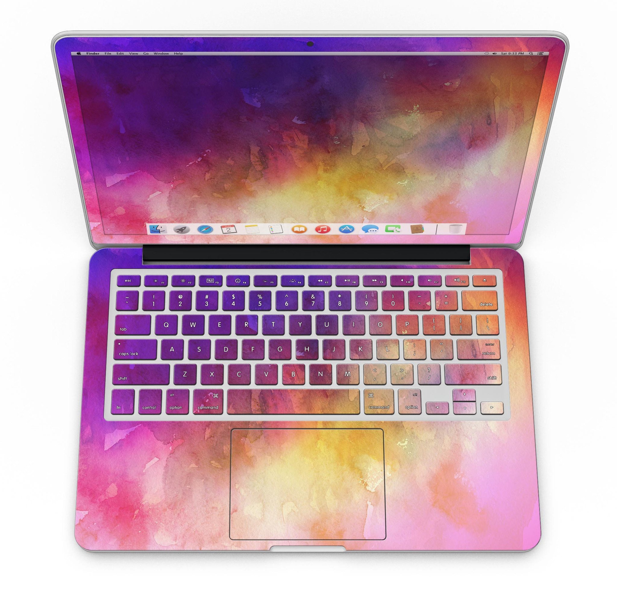 Grunge Absorbed Watercolor Texture skin for MacBook Pro with Retina Display, showcasing vibrant colors and unique design.