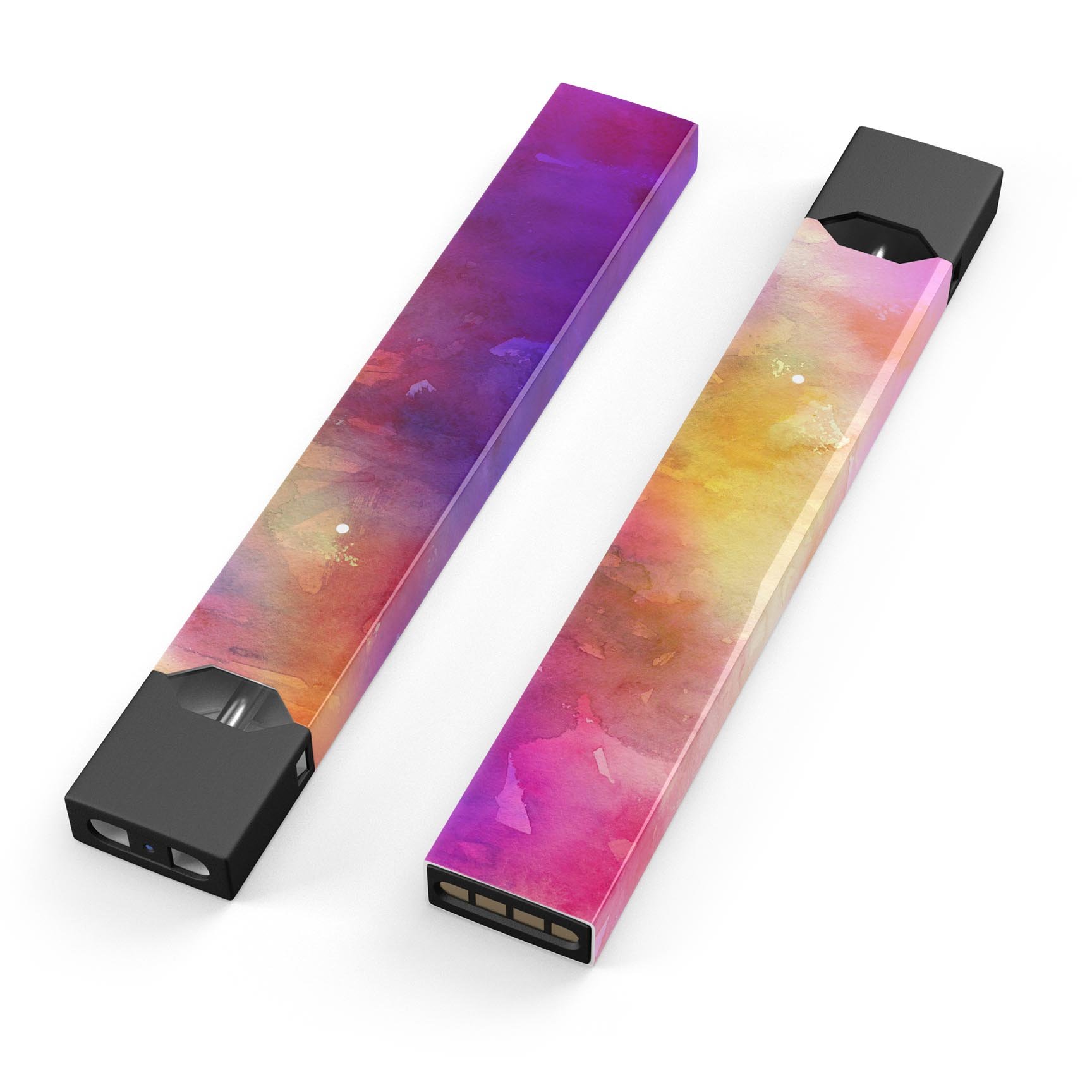 Grunge Absorbed Watercolor Texture skin for JUUL vaping device, showcasing vibrant colors and a protective design.