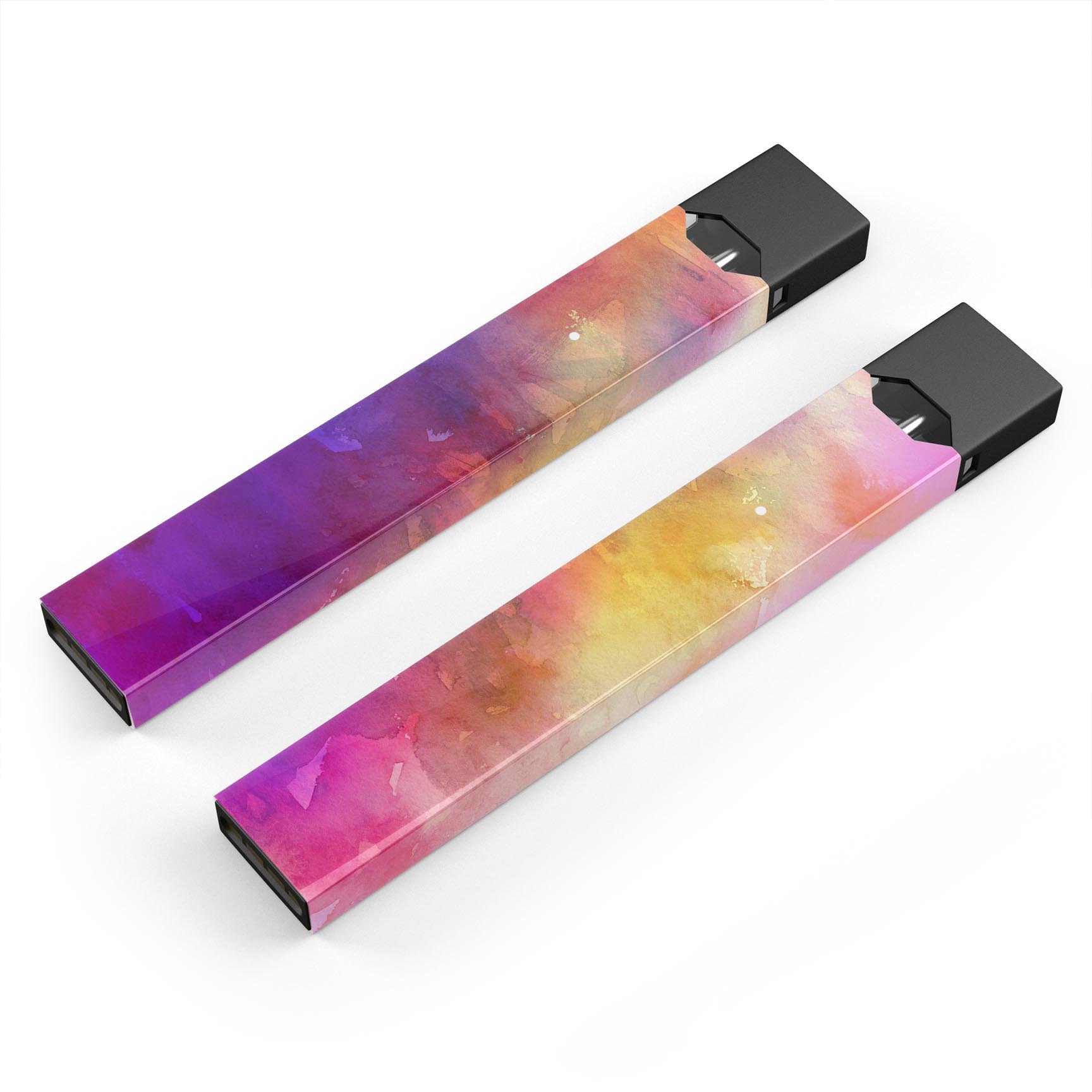 Grunge Absorbed Watercolor Texture skin for JUUL vaping device, showcasing vibrant colors and a protective design.