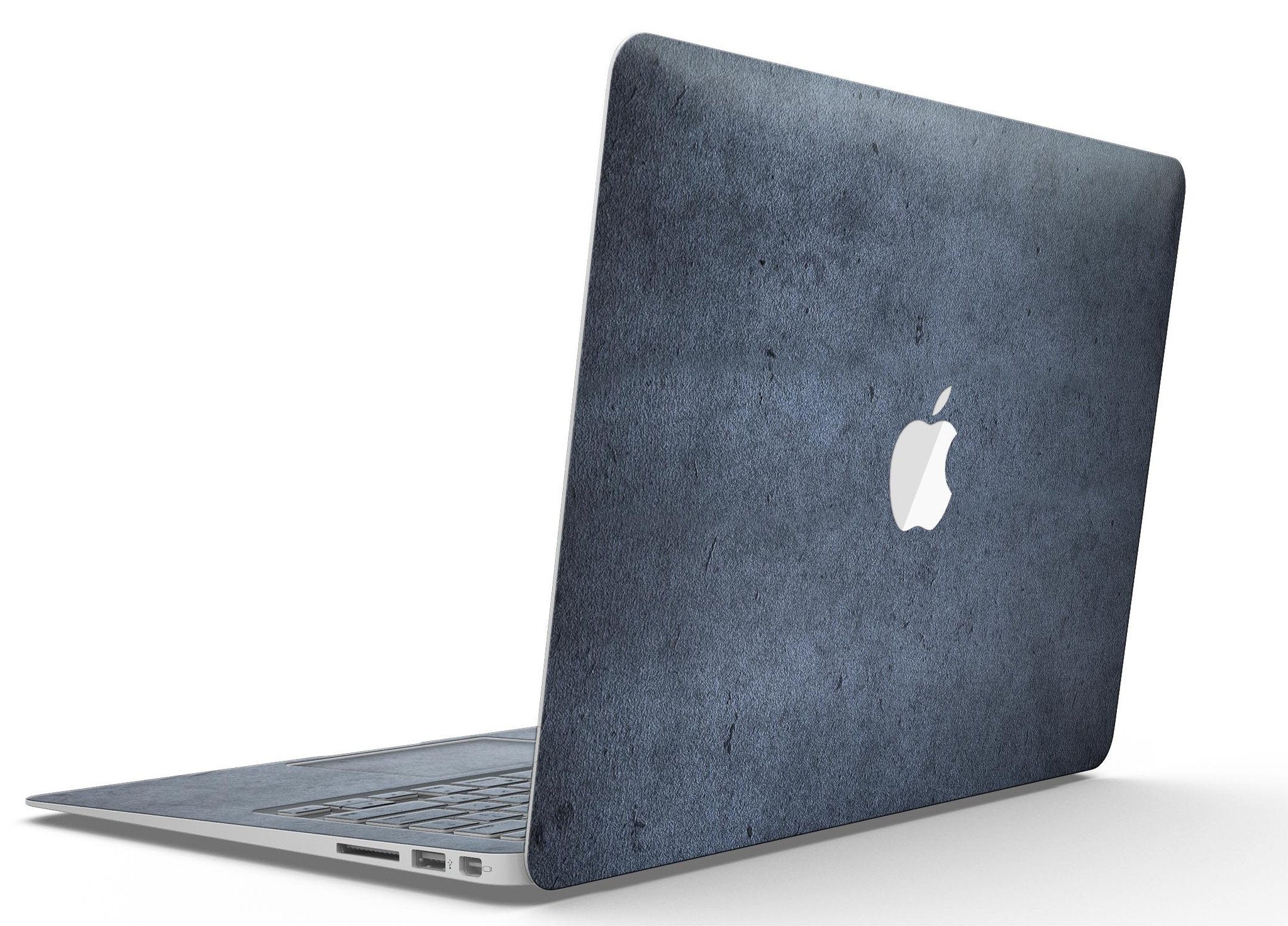 Grunge Blue Concrete Surface skin applied to a MacBook Air, showcasing its stylish design and texture.