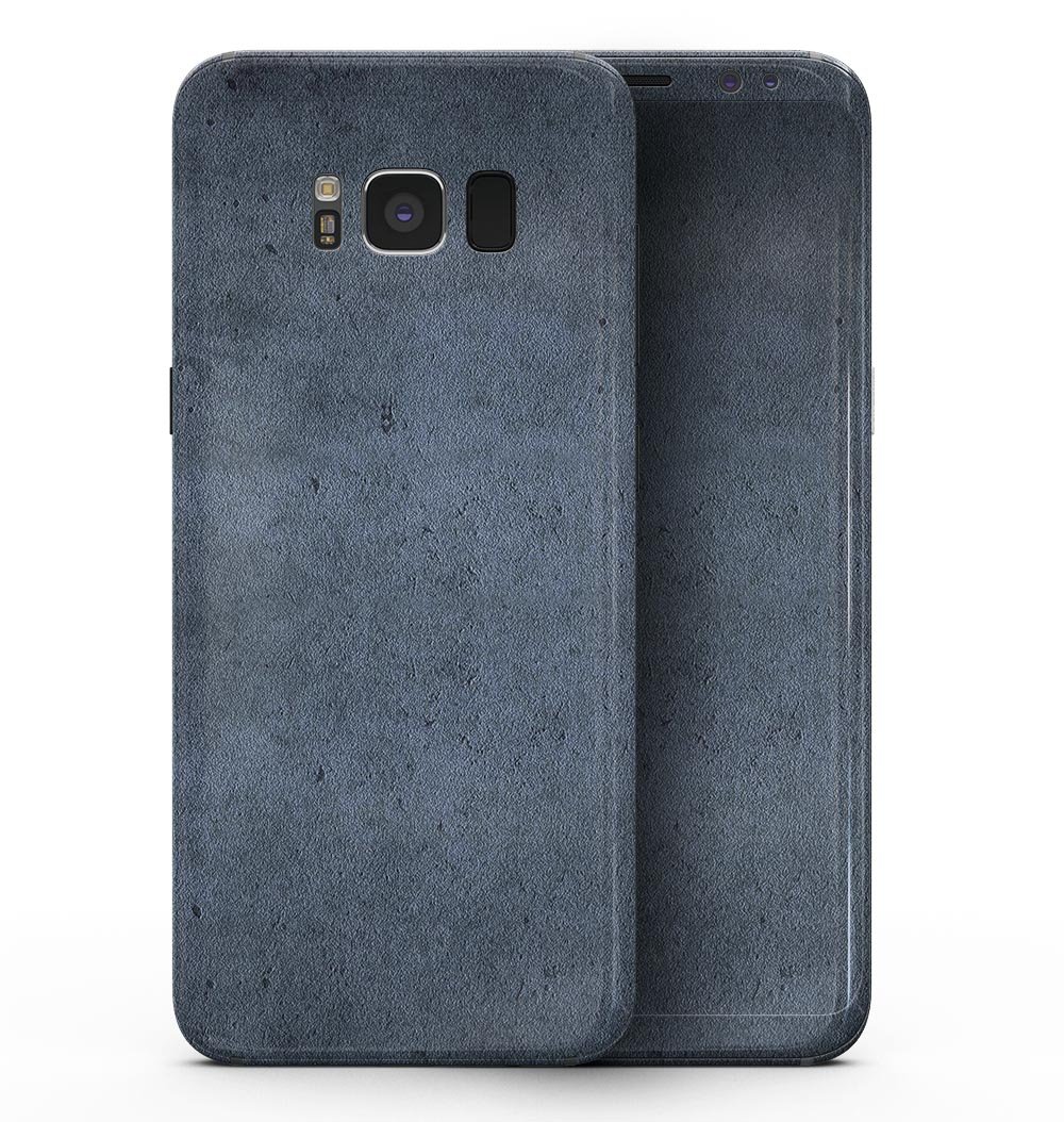 Samsung Galaxy S8 with Grunge Blue Concrete Surface skin, showcasing a stylish and protective design.