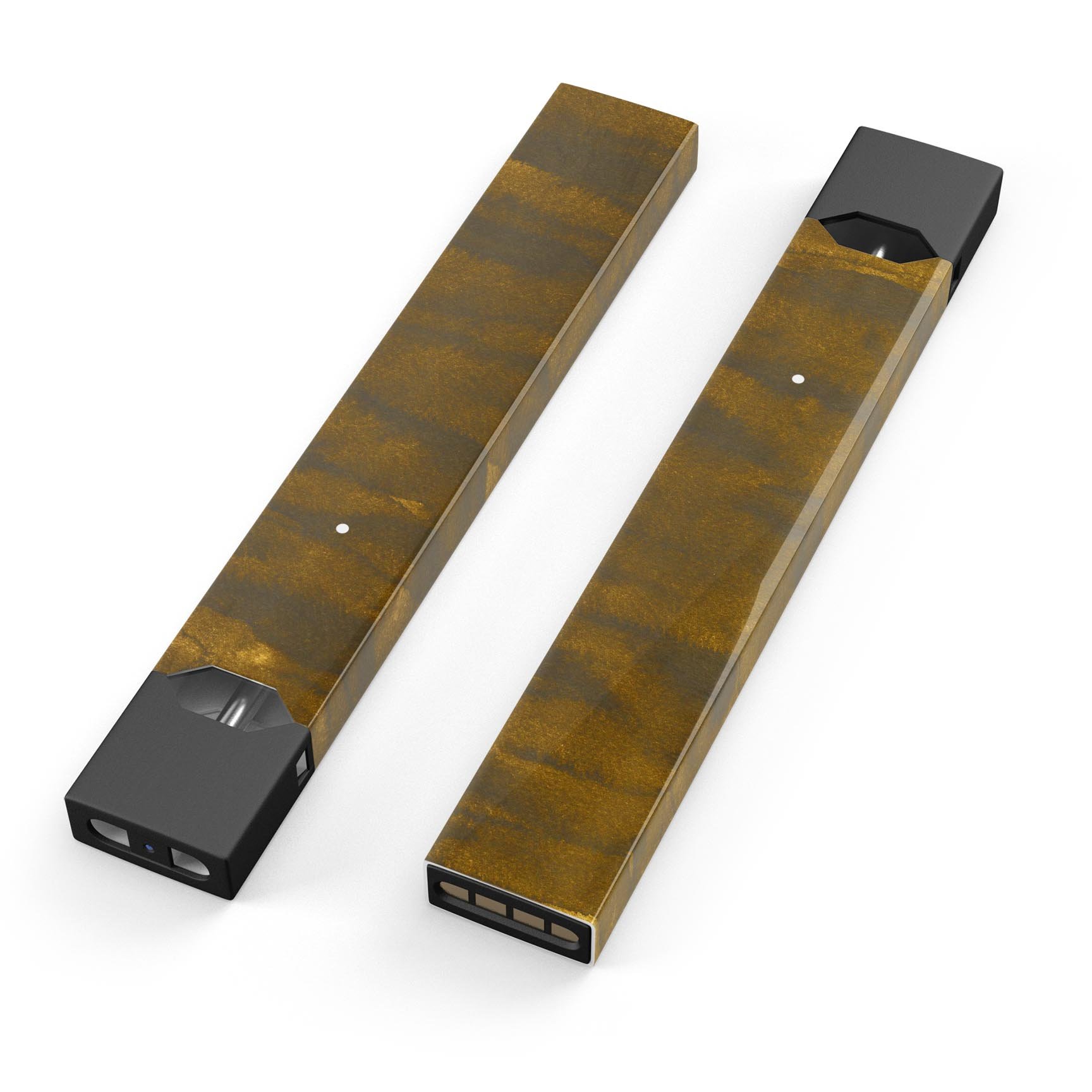 Grunge Dark Golden Stripes skin-wrap for JUUL vaping device, showcasing a stylish design with dark golden stripes.