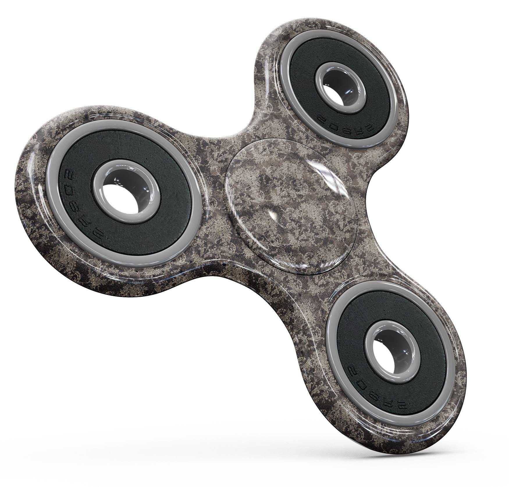 Grunge Decayed Damask Pattern Full-Body Skin-Kit for fidget spinner, showcasing intricate design and premium vinyl material.