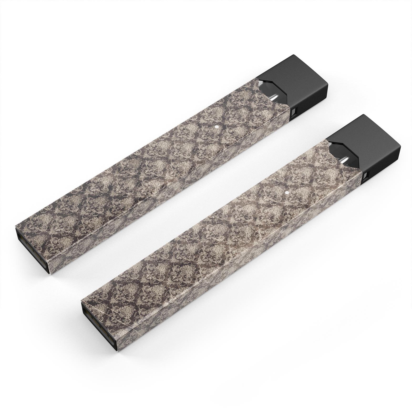 Grunge Decayed Damask Pattern skin-wrap for JUUL vaping device, showcasing intricate design and premium quality.